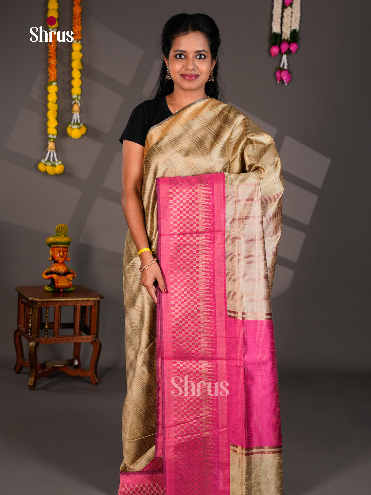 EBS26188 - Semi Rawsilk Saree - Shop on Shrus.com