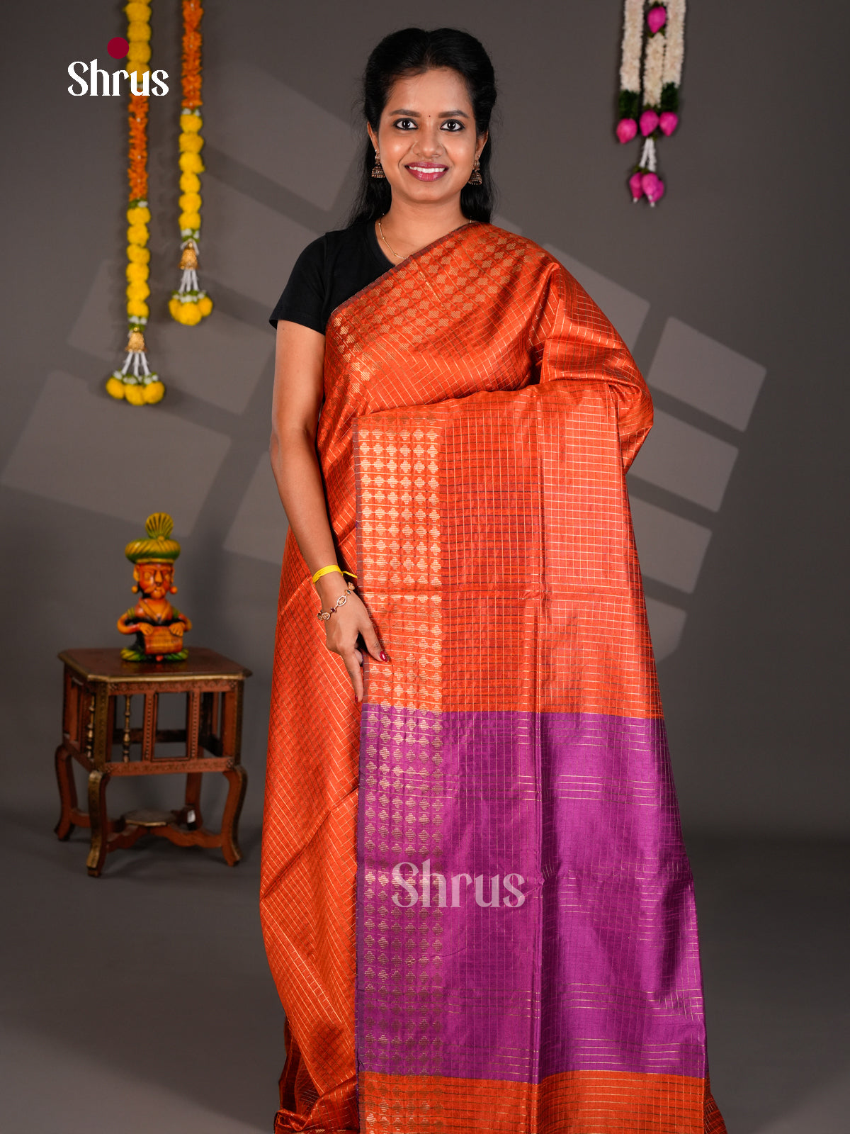 EBS26203 - Semi Rawsilk Saree - Shop on Shrus.com