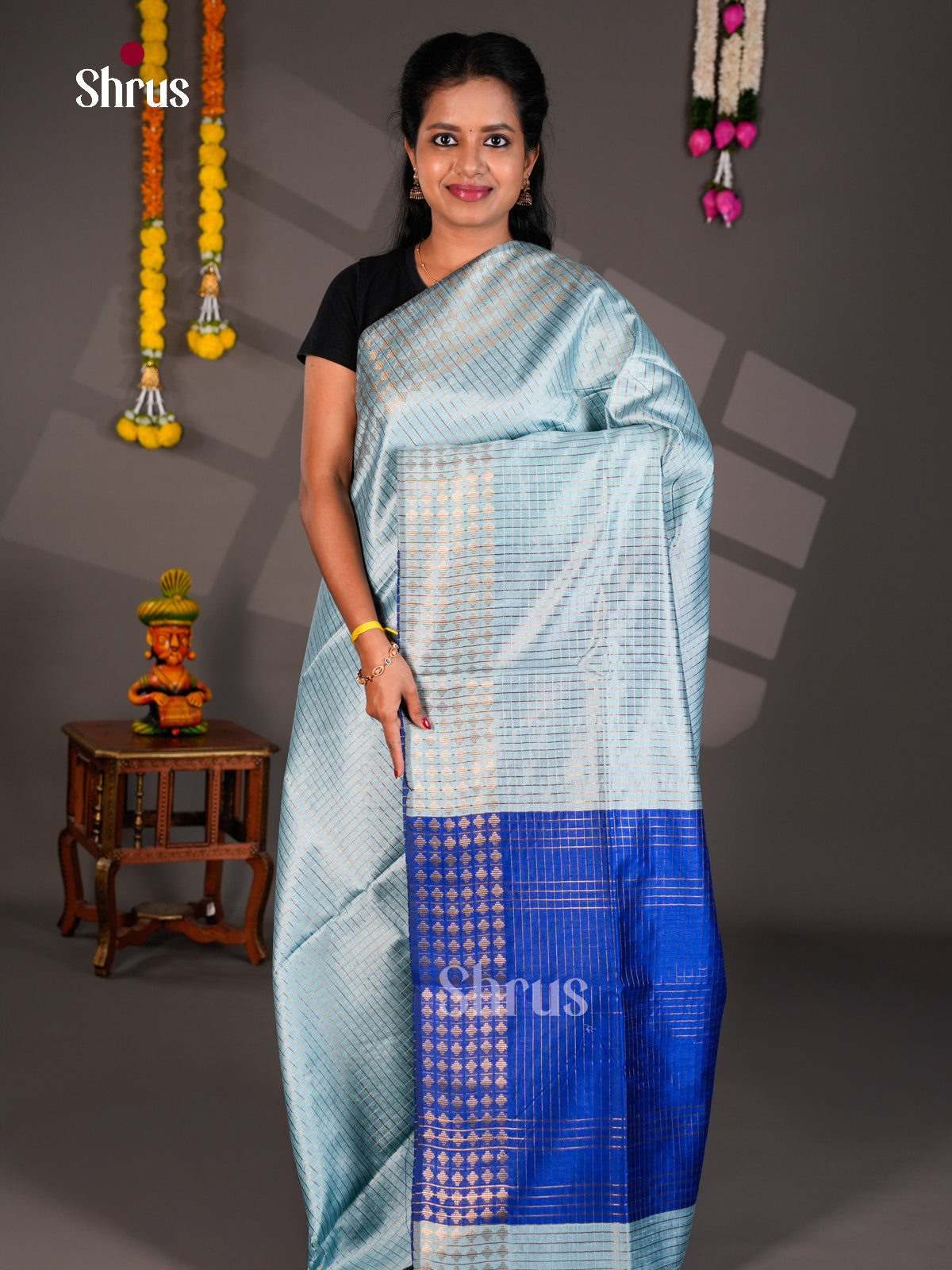 EBS26216 - Semi Rawsilk Saree - Shop on Shrus.com