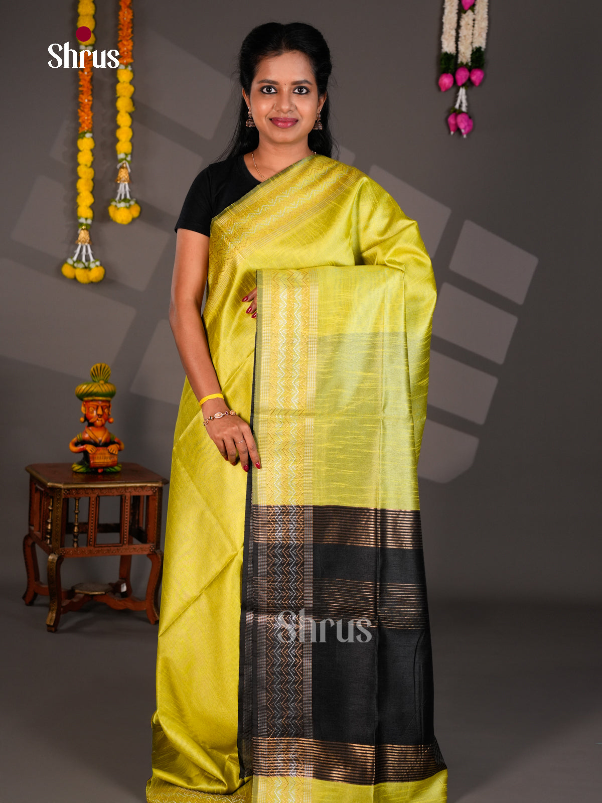 EBS26221 - Semi Rawsilk Saree - Shop on Shrus.com