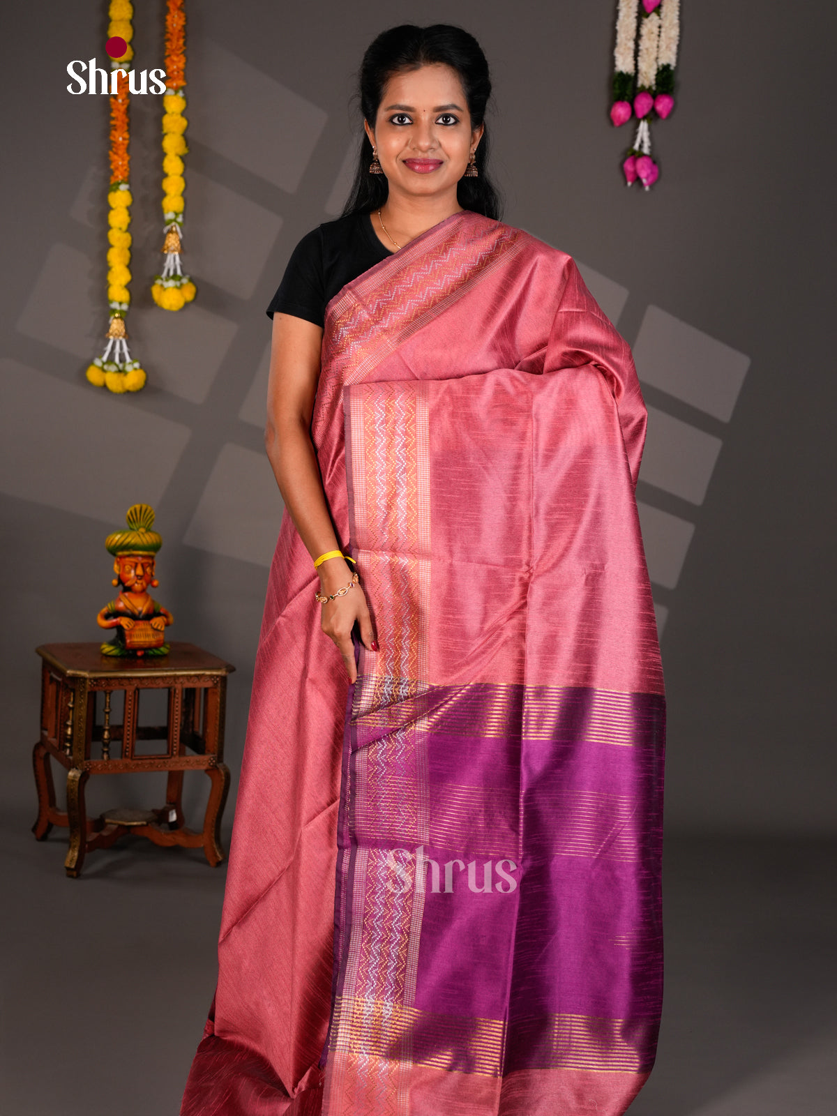 EBS26223 - Semi Rawsilk Saree - Shop on Shrus.com