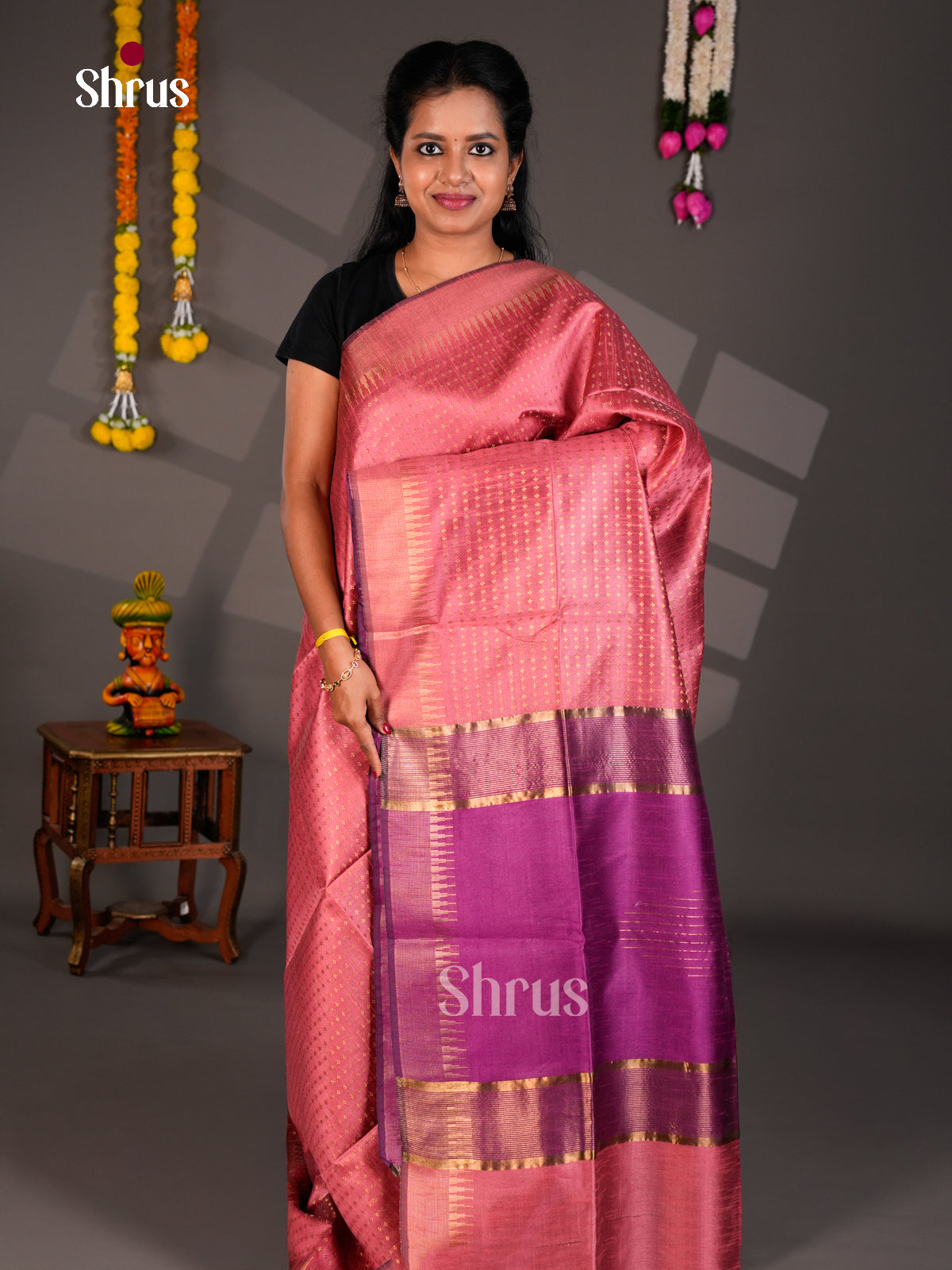 EBS26232 - Semi Rawsilk Saree - Shop on Shrus.com