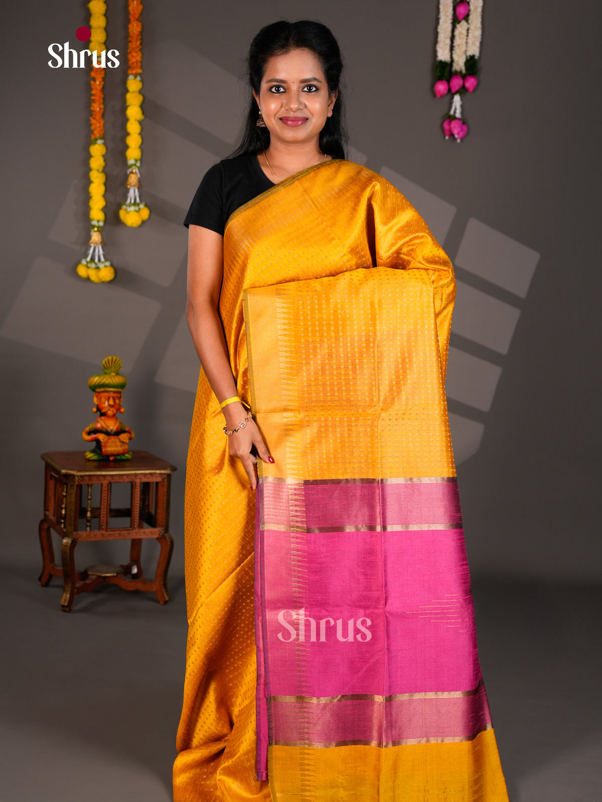 EBS26234 - Semi Rawsilk Saree - Shop on Shrus.com
