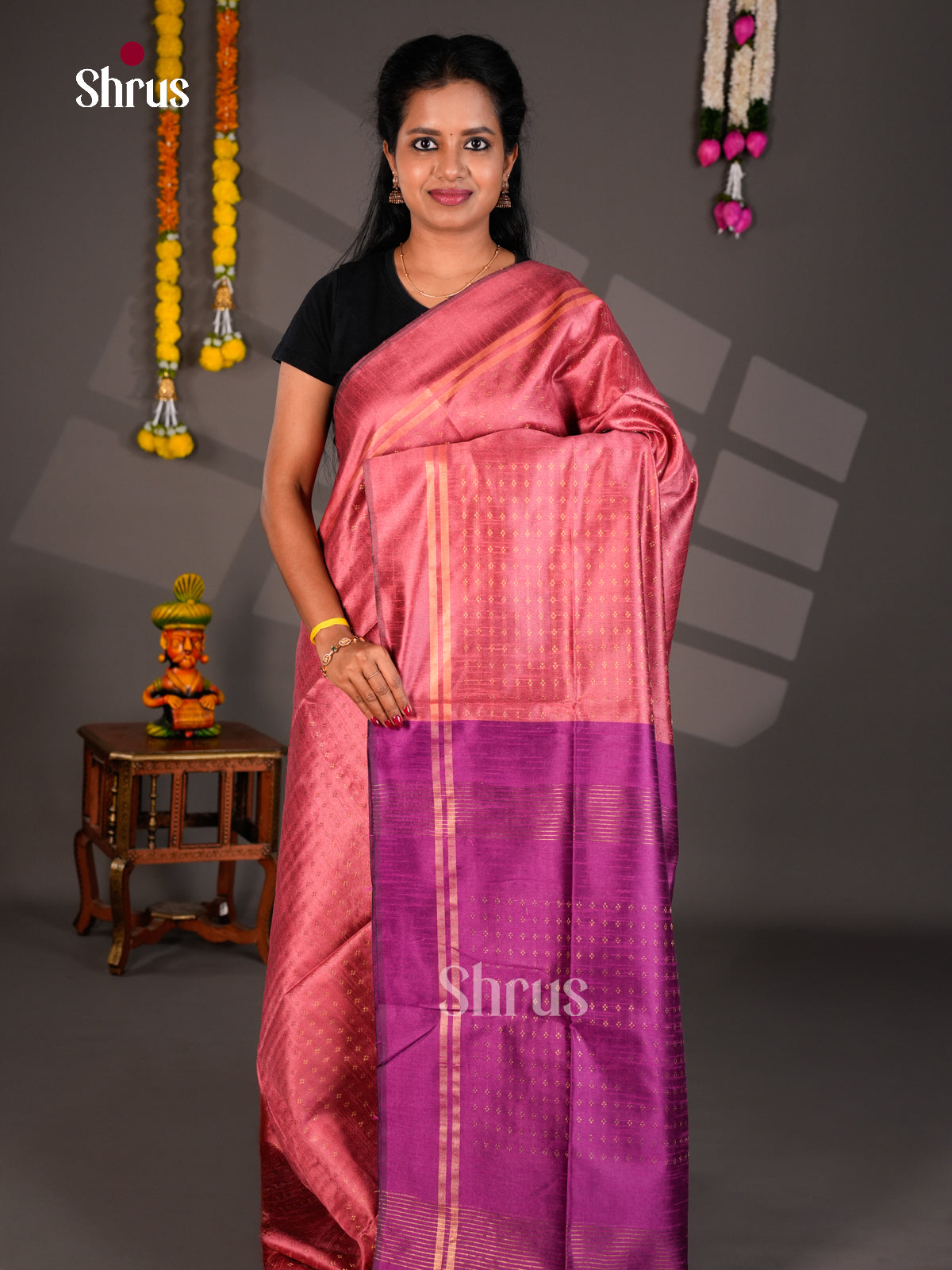 EBS26235 - Semi Rawsilk Saree - Shop on Shrus.com