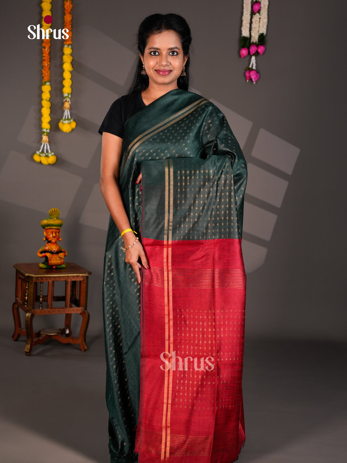 EBS26236 - Semi Rawsilk Saree - Shop on Shrus.com