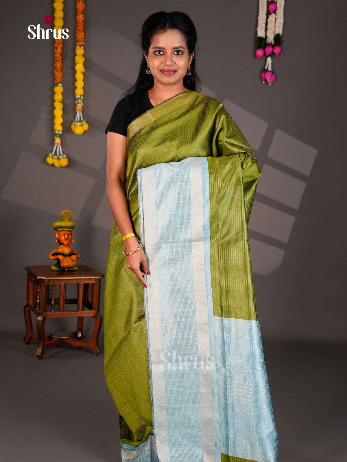 EBS26263 - Semi Rawsilk Saree - Shop on Shrus.com