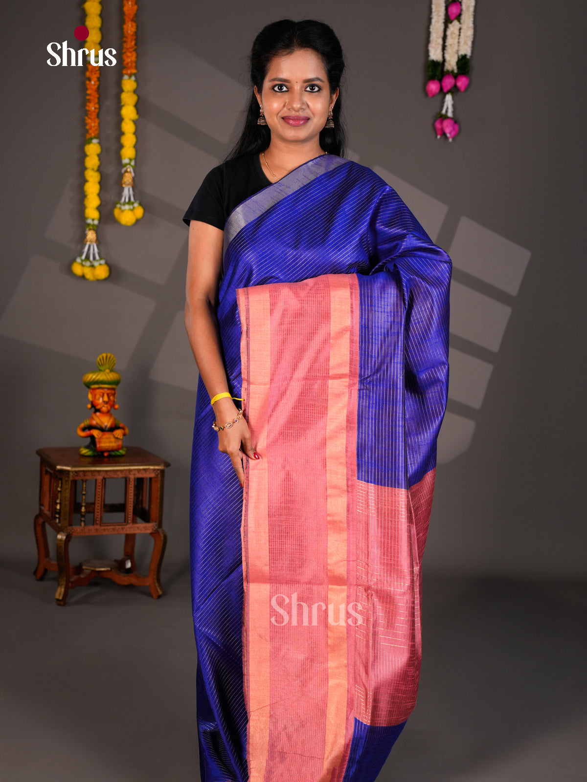 EBS26266 - Semi Rawsilk Saree - Shop on Shrus.com