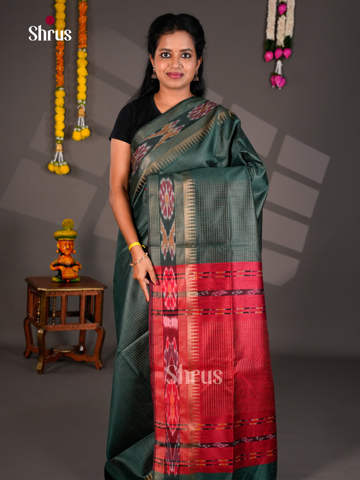 EBS26300 - Semi Rawsilk Saree - Shop on Shrus.com