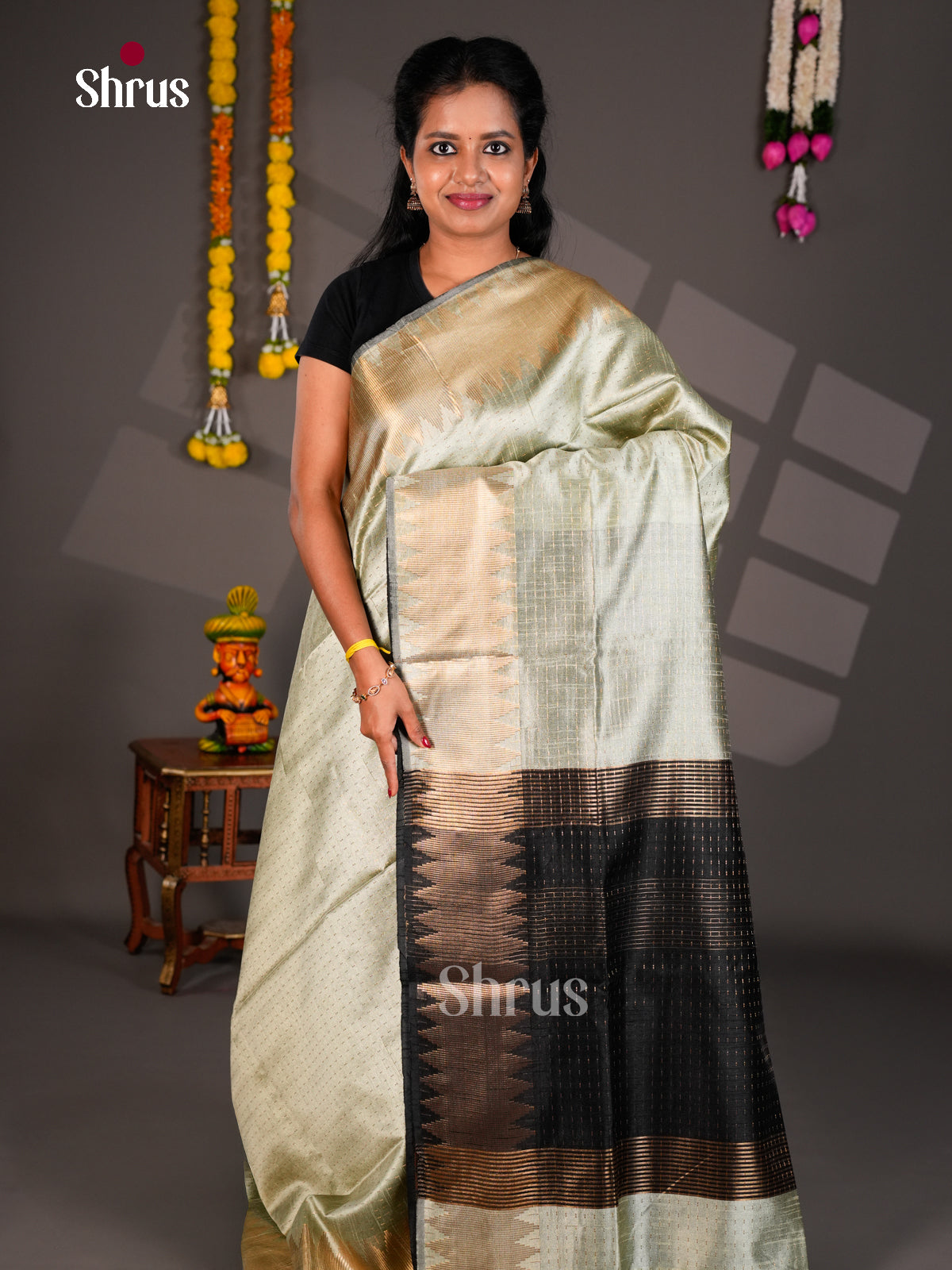 EBS26306 - Semi Rawsilk Saree - Shop on Shrus.com