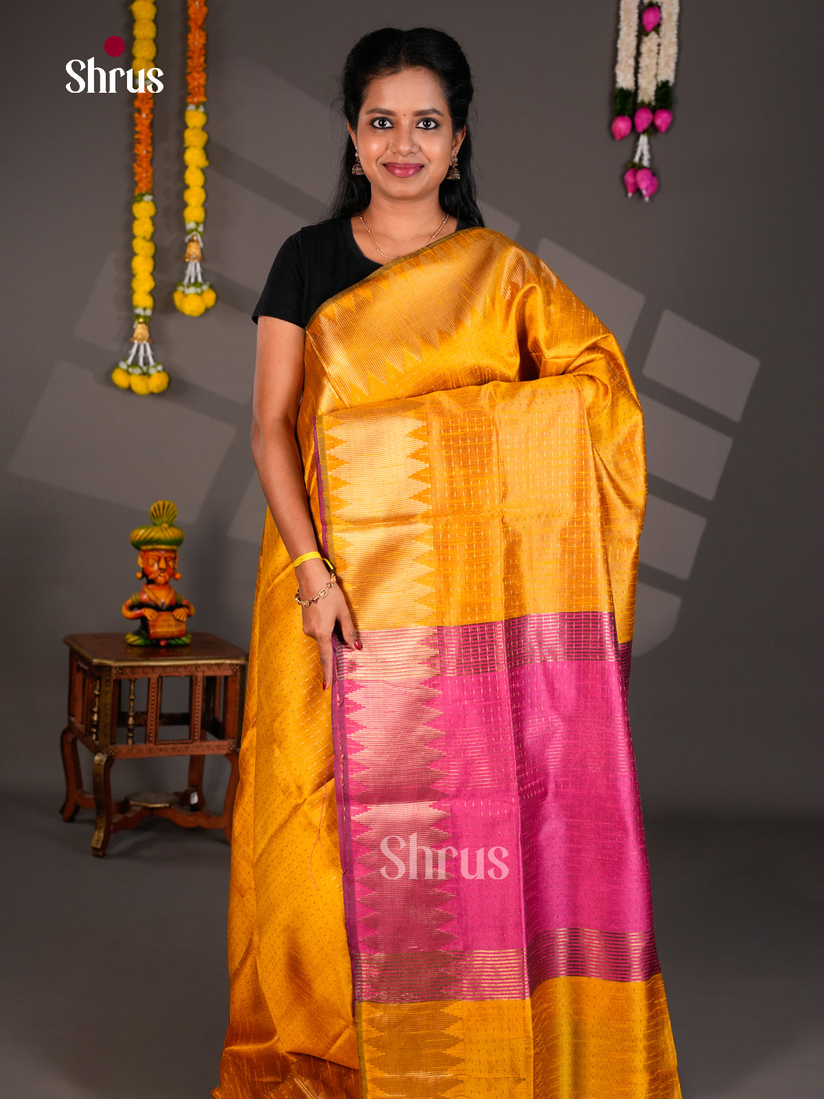 EBS26308 - Semi Rawsilk Saree - Shop on Shrus.com