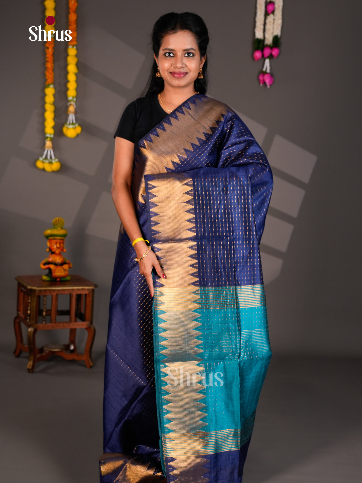 EBS26309 - Semi Rawsilk Saree - Shop on Shrus.com