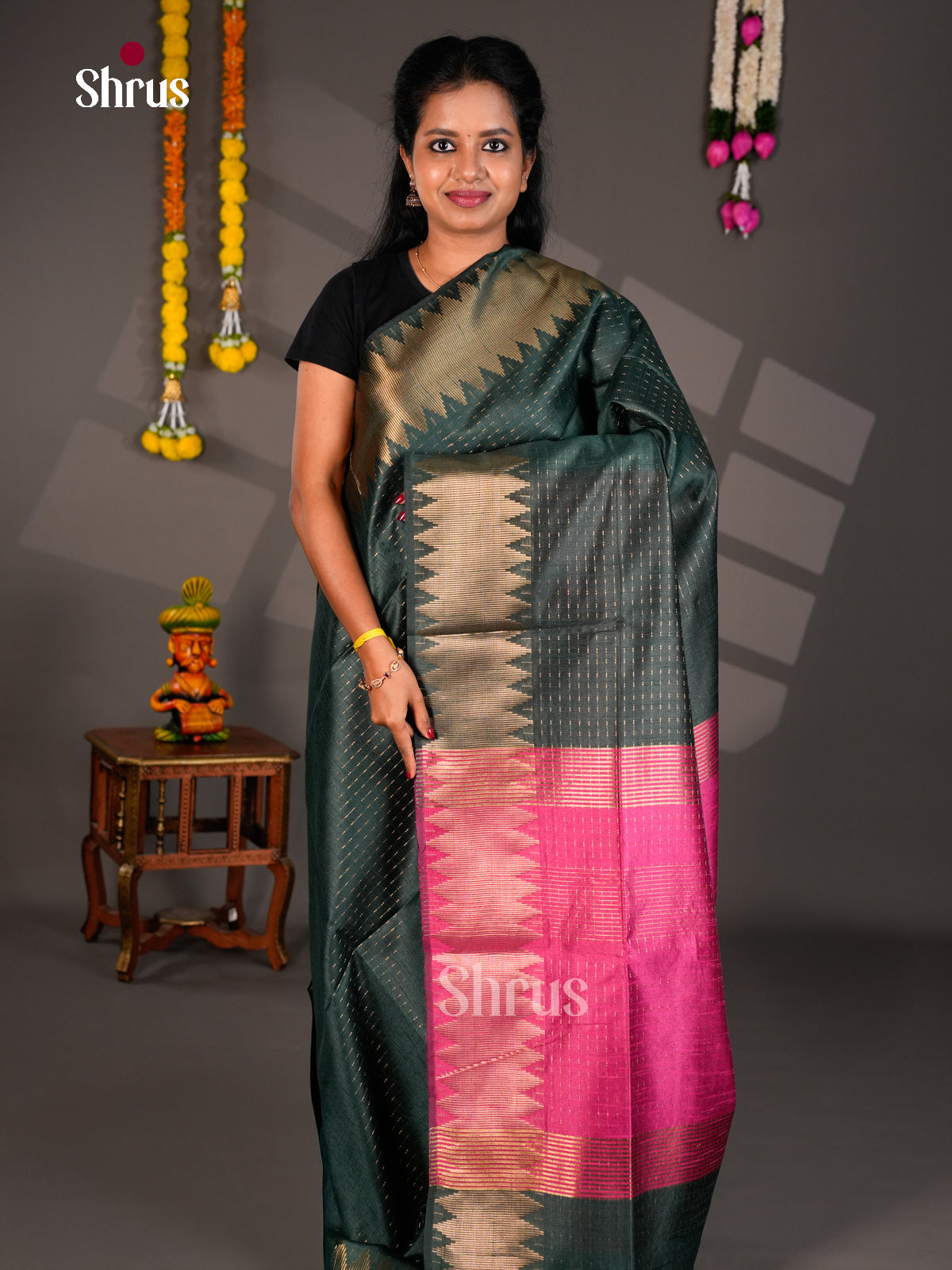 EBS26310 - Semi Rawsilk Saree - Shop on Shrus.com