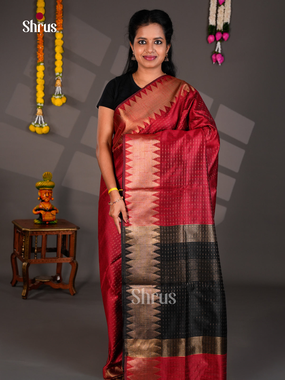 EBS26313 - Semi Rawsilk Saree - Shop on Shrus.com
