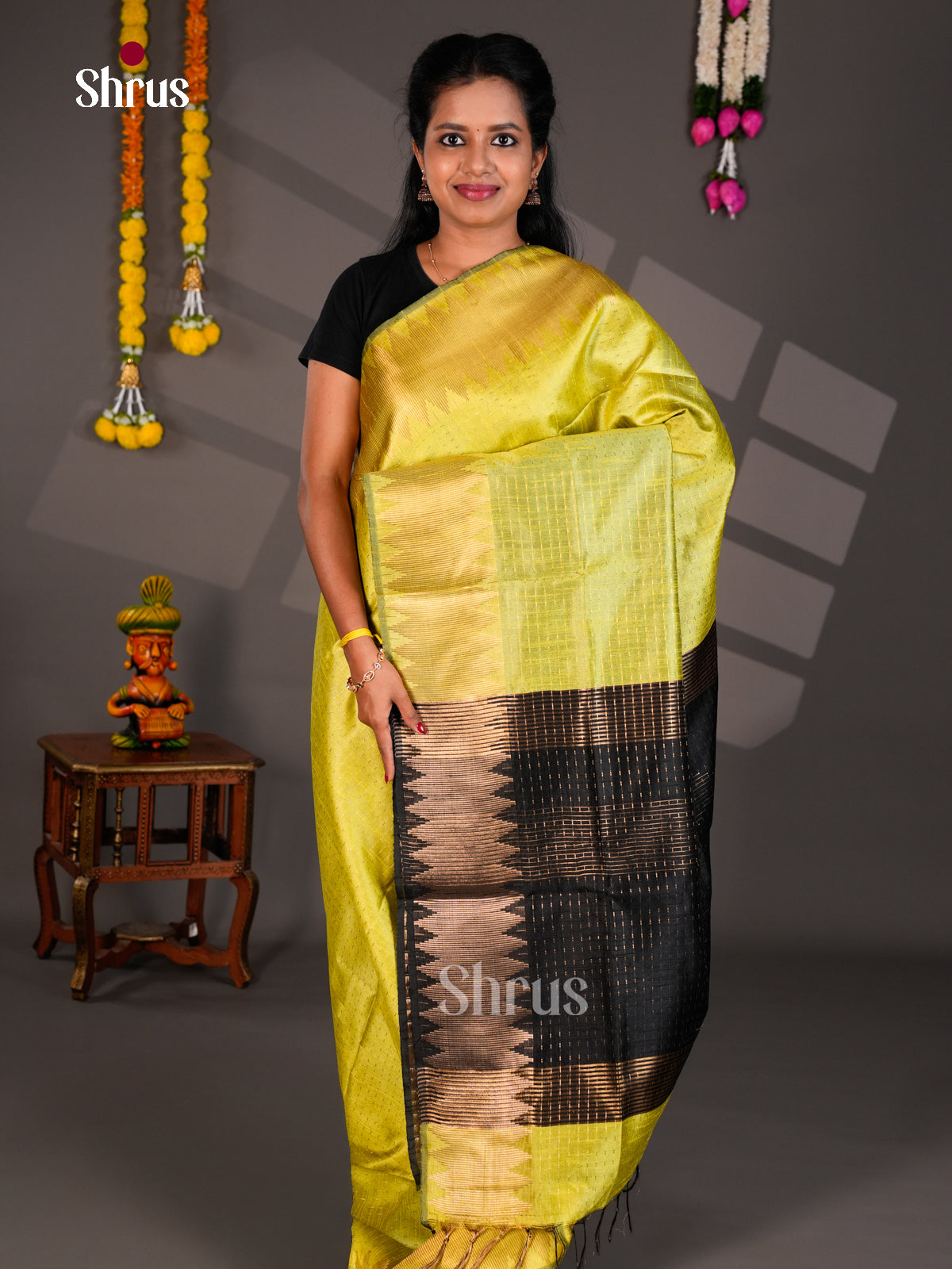 EBS26315 - Semi Rawsilk Saree - Shop on Shrus.com