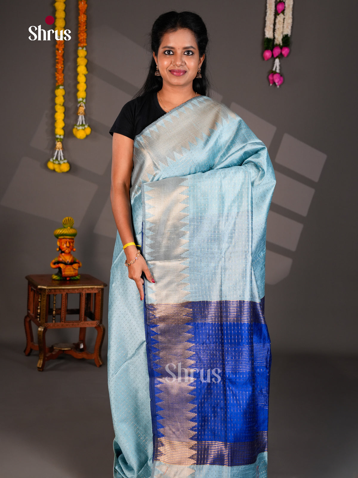EBS26316 - Semi Rawsilk Saree - Shop on Shrus.com
