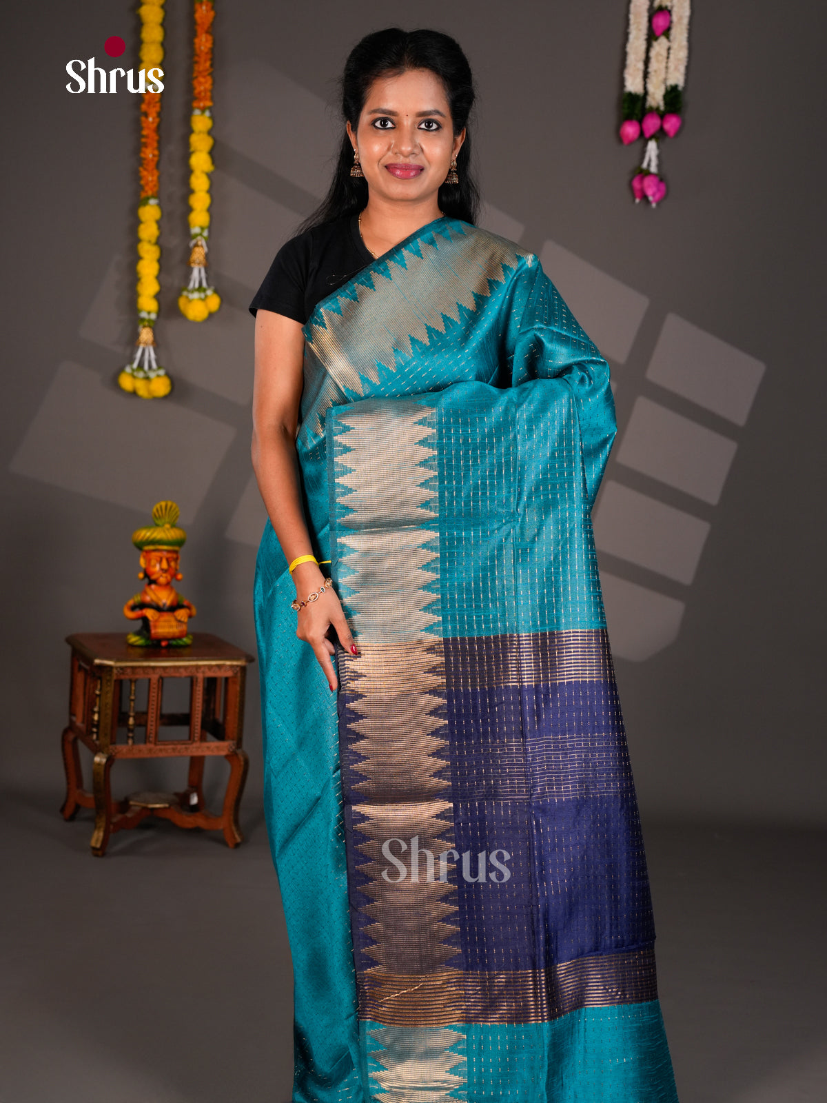 EBS26319 - Semi Rawsilk Saree - Shop on Shrus.com