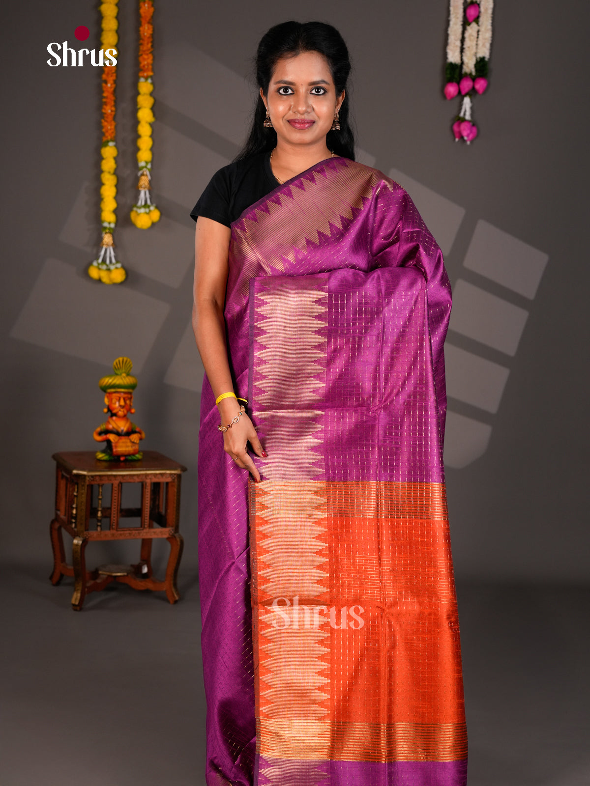 EBS26321 - Semi Rawsilk Saree - Shop on Shrus.com
