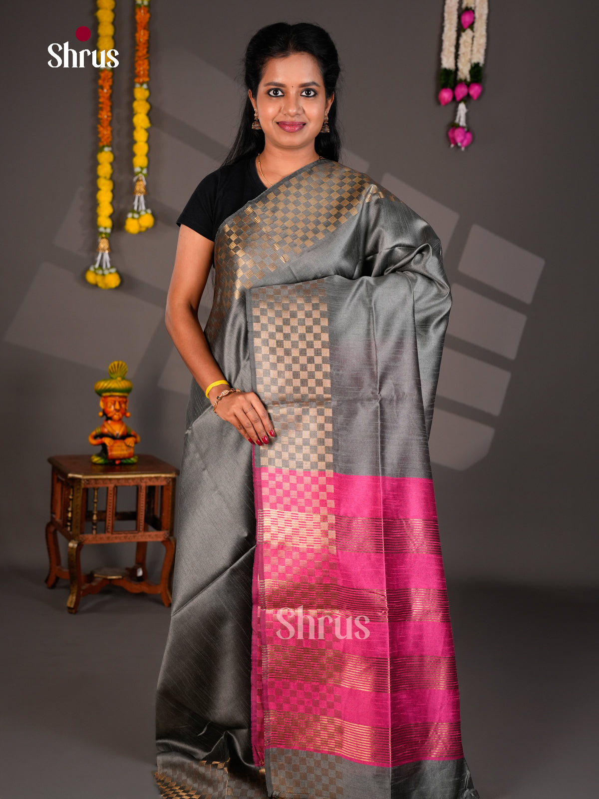 EBS26330 - Semi Rawsilk Saree - Shop on Shrus.com