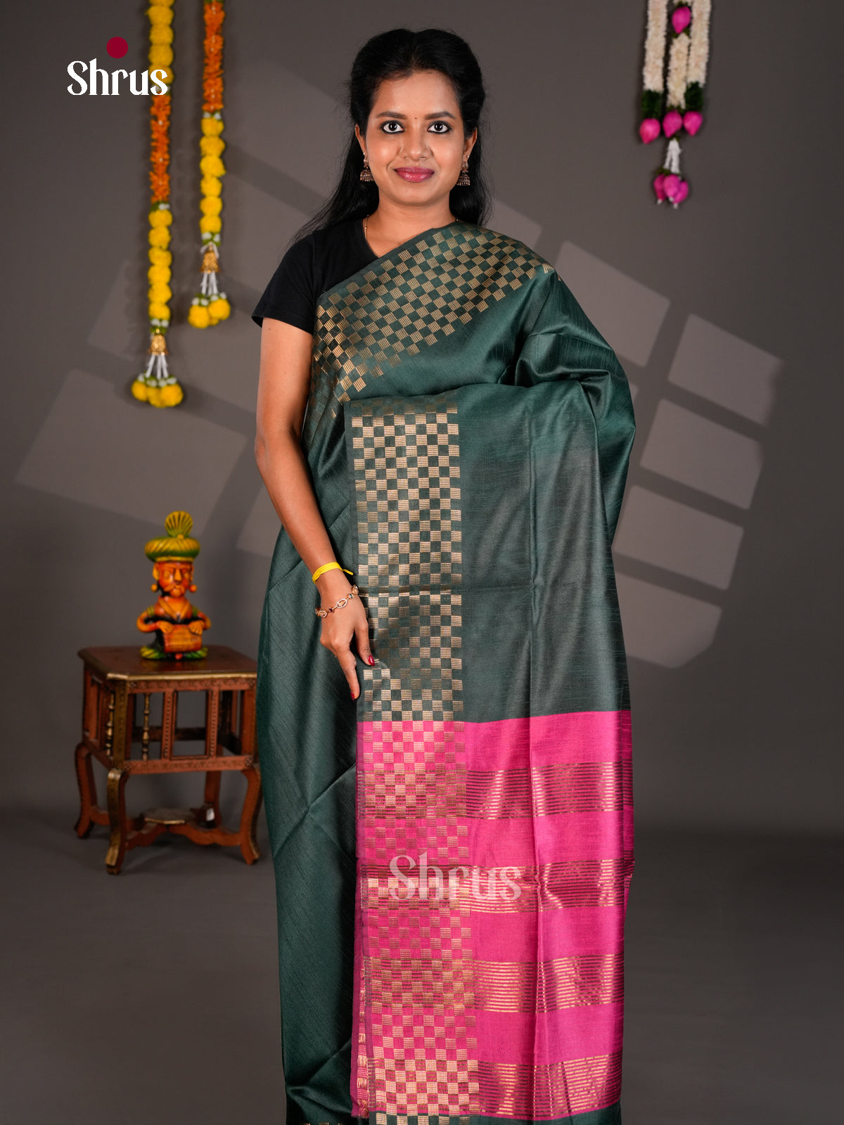 EBS26334 - Semi Rawsilk Saree - Shop on Shrus.com