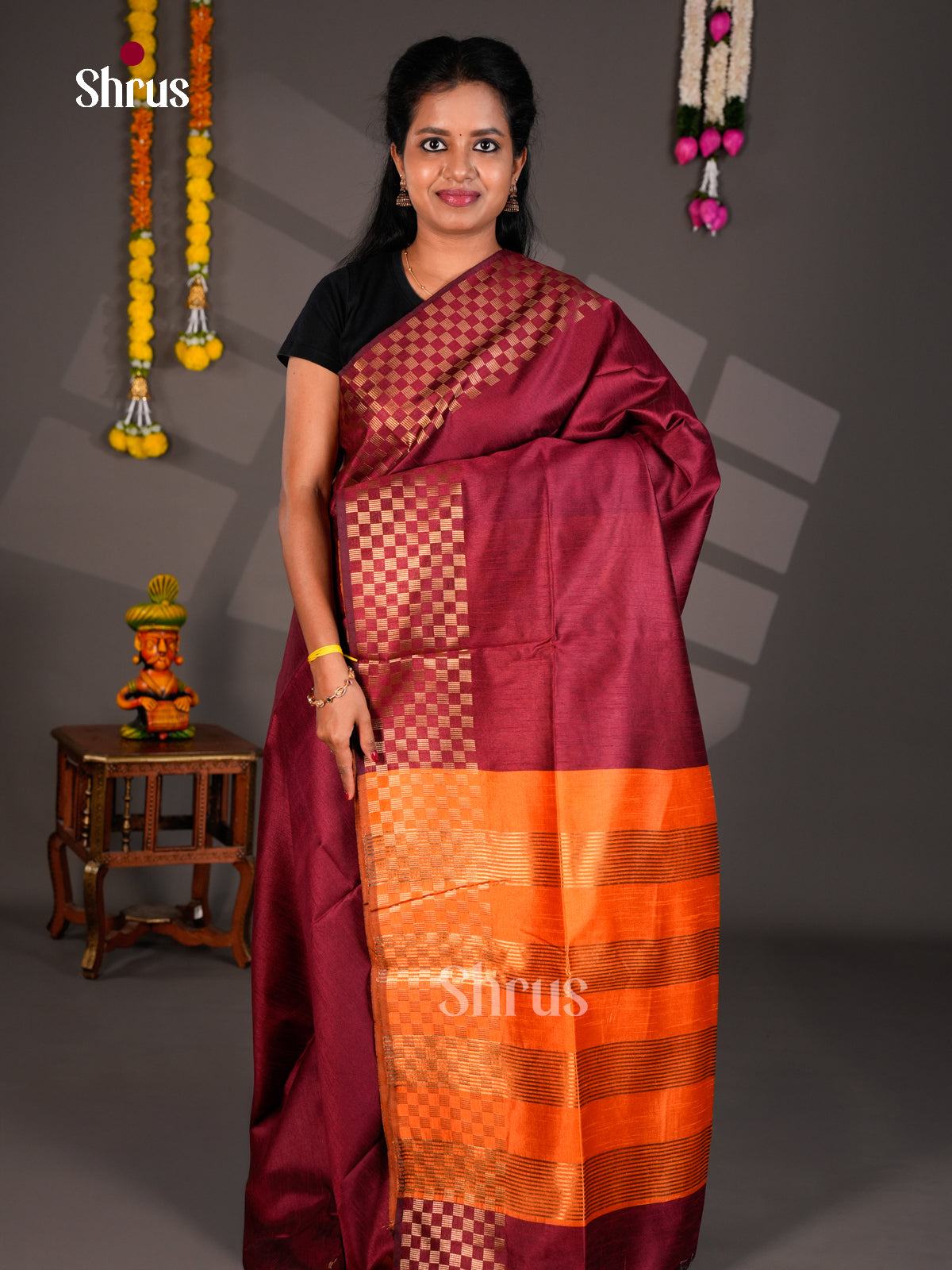 EBS26335 - Semi Rawsilk Saree - Shop on Shrus.com
