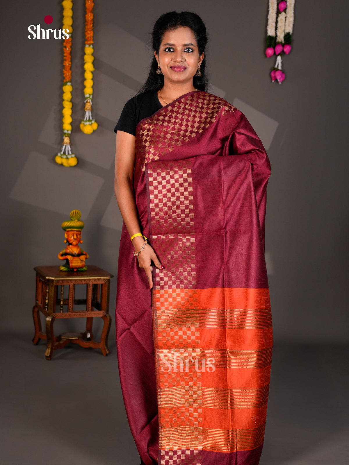 EBS26336 - Semi Rawsilk Saree - Shop on Shrus.com