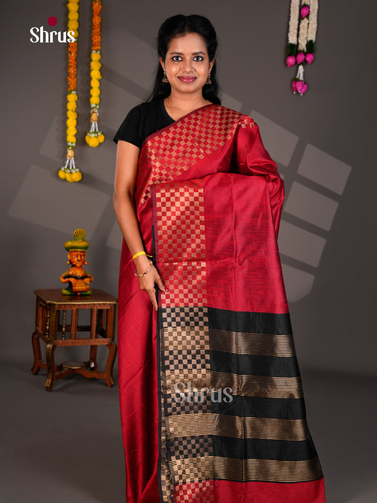 EBS26337 - Semi Rawsilk Saree - Shop on Shrus.com