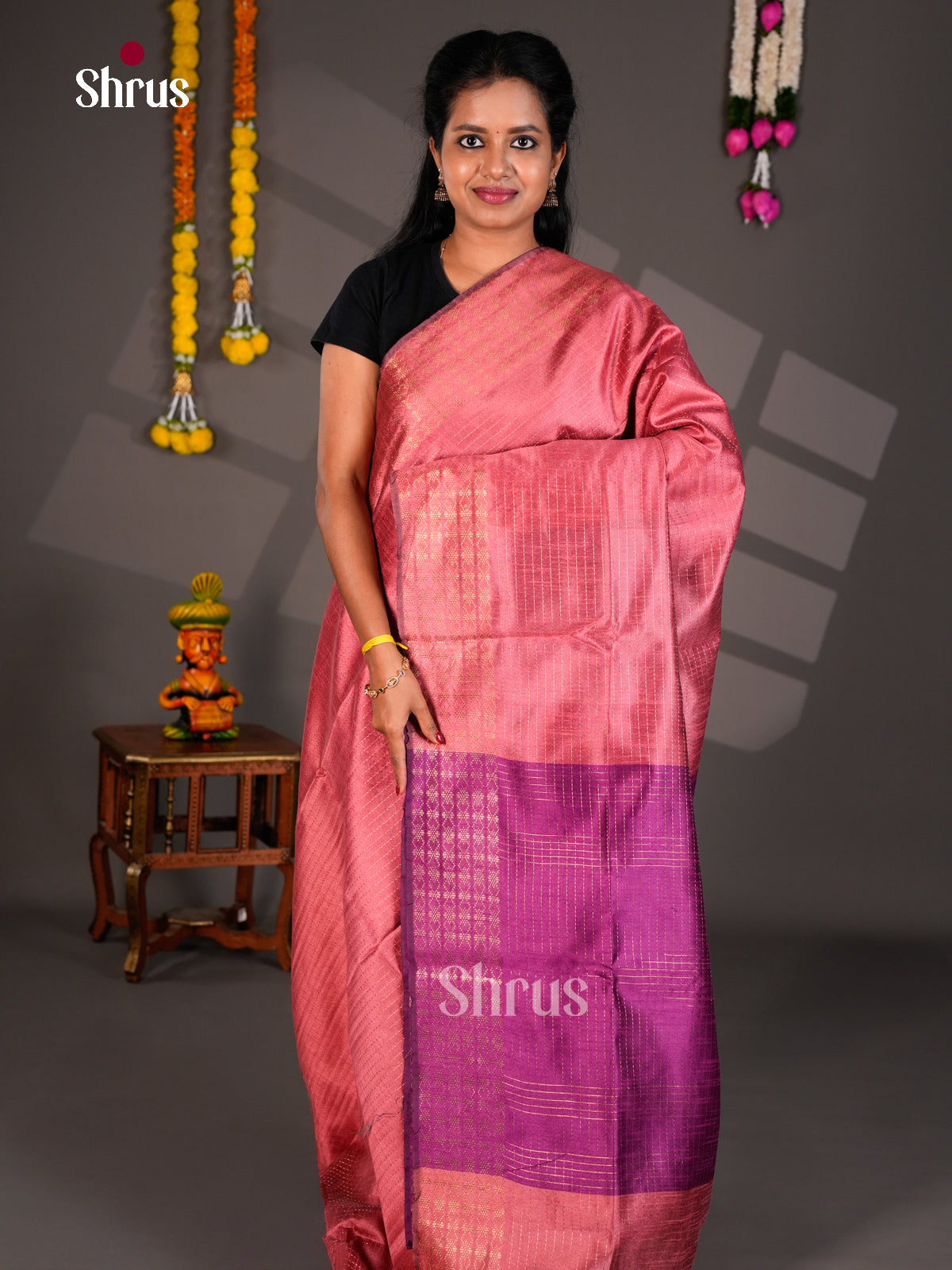 EBS26383 - Semi Rawsilk Saree - Shop on Shrus.com