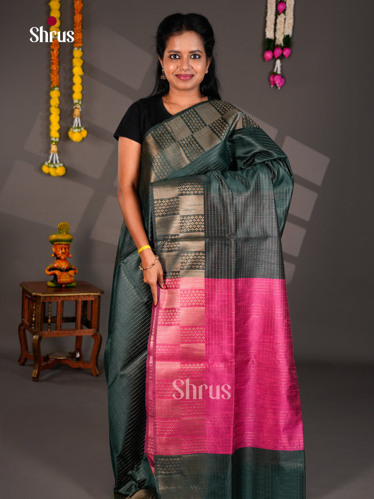 EBS26392 - Semi Rawsilk Saree - Shop on Shrus.com