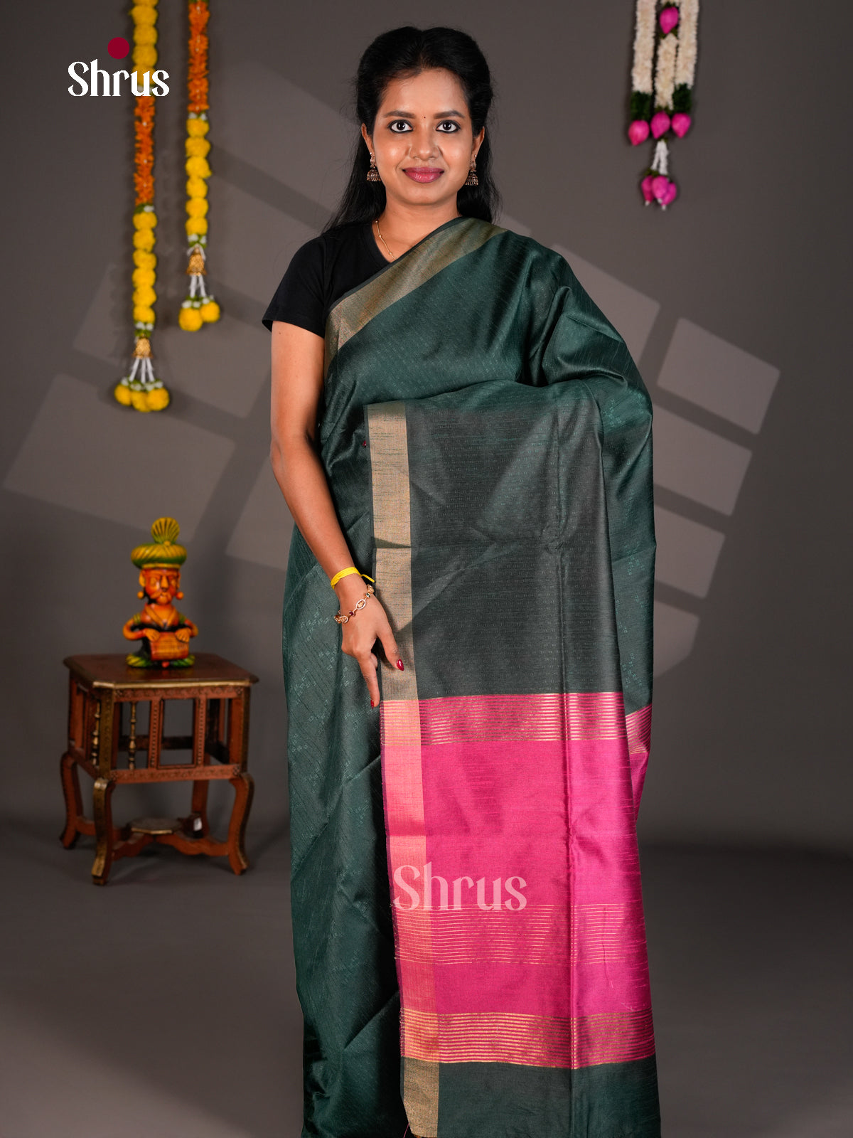 EBS26440 - Semi Rawsilk Saree - Shop on Shrus.com
