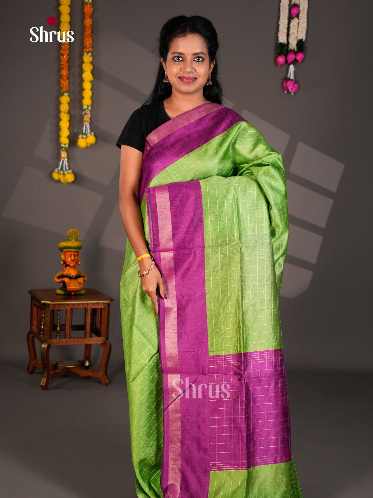 EBS26453 - Semi Rawsilk Saree - Shop on Shrus.com