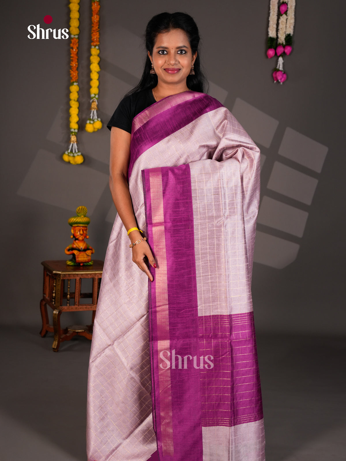 EBS26454 - Semi Rawsilk Saree - Shop on Shrus.com