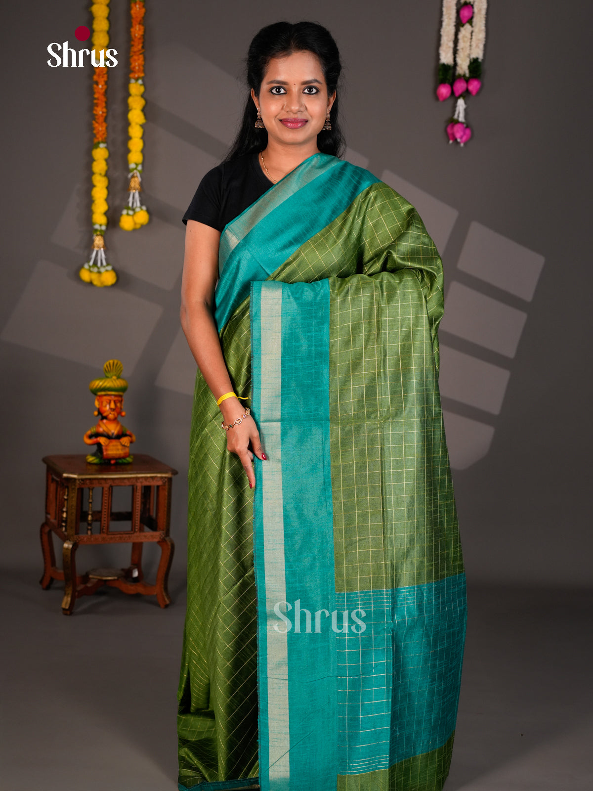 EBS26455 - Semi Rawsilk Saree - Shop on Shrus.com