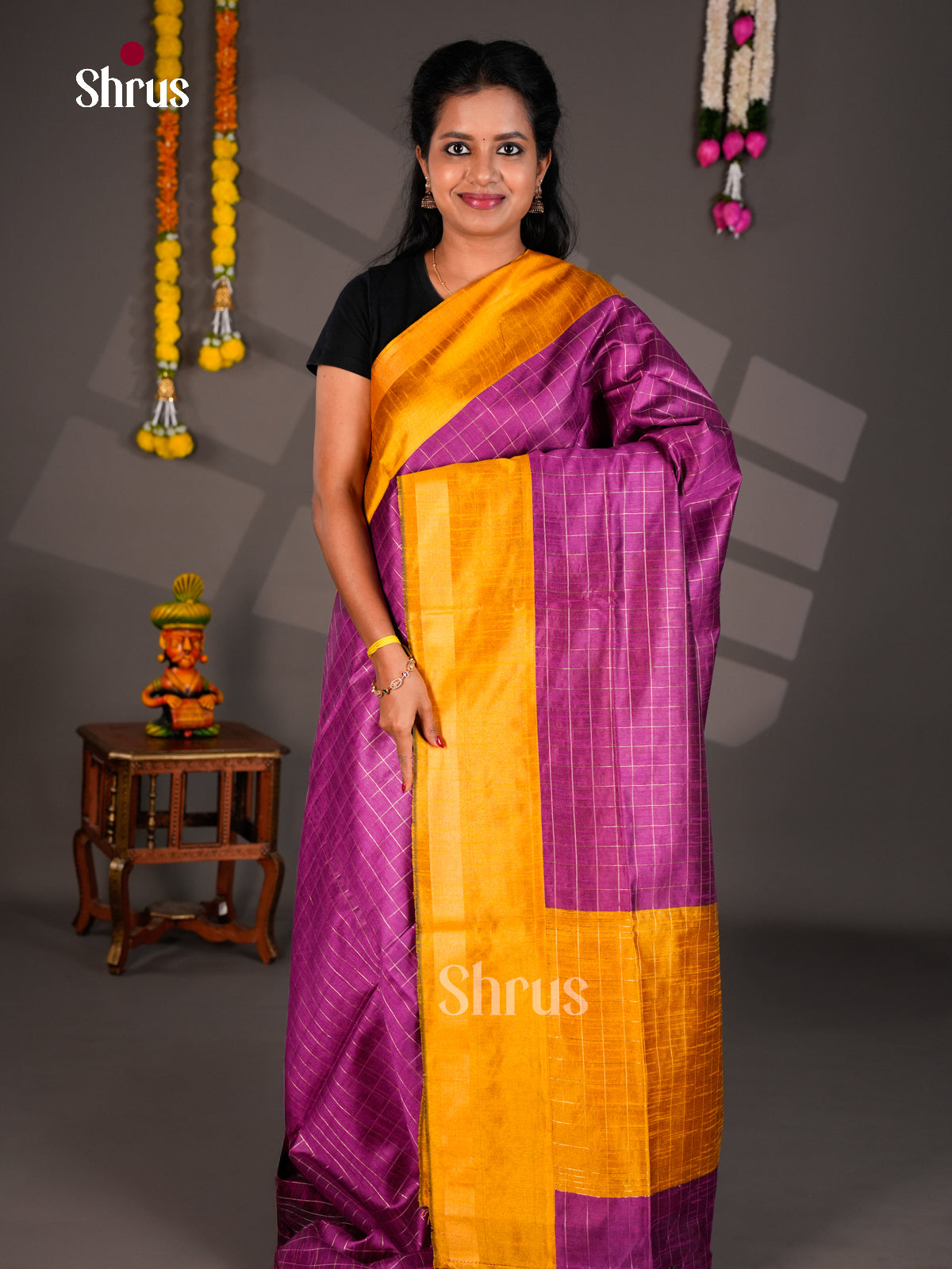 EBS26459 - Semi Rawsilk Saree - Shop on Shrus.com