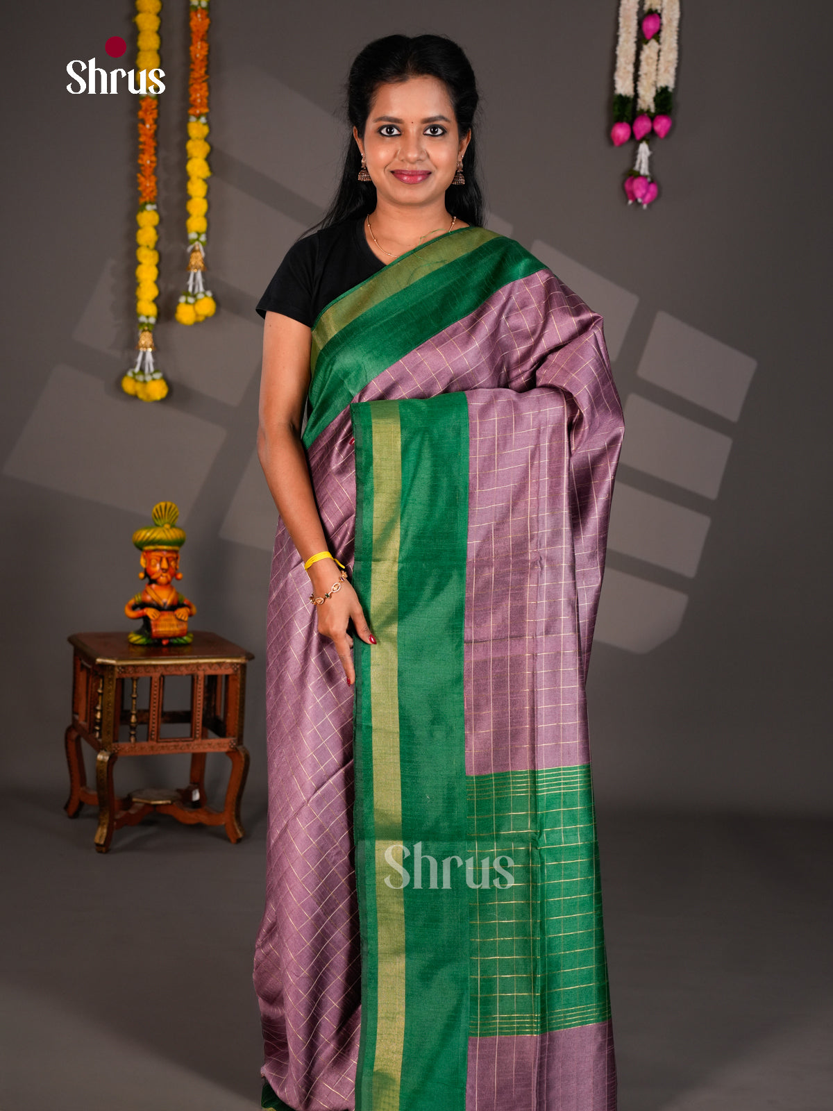 EBS26460 - Semi Rawsilk Saree - Shop on Shrus.com