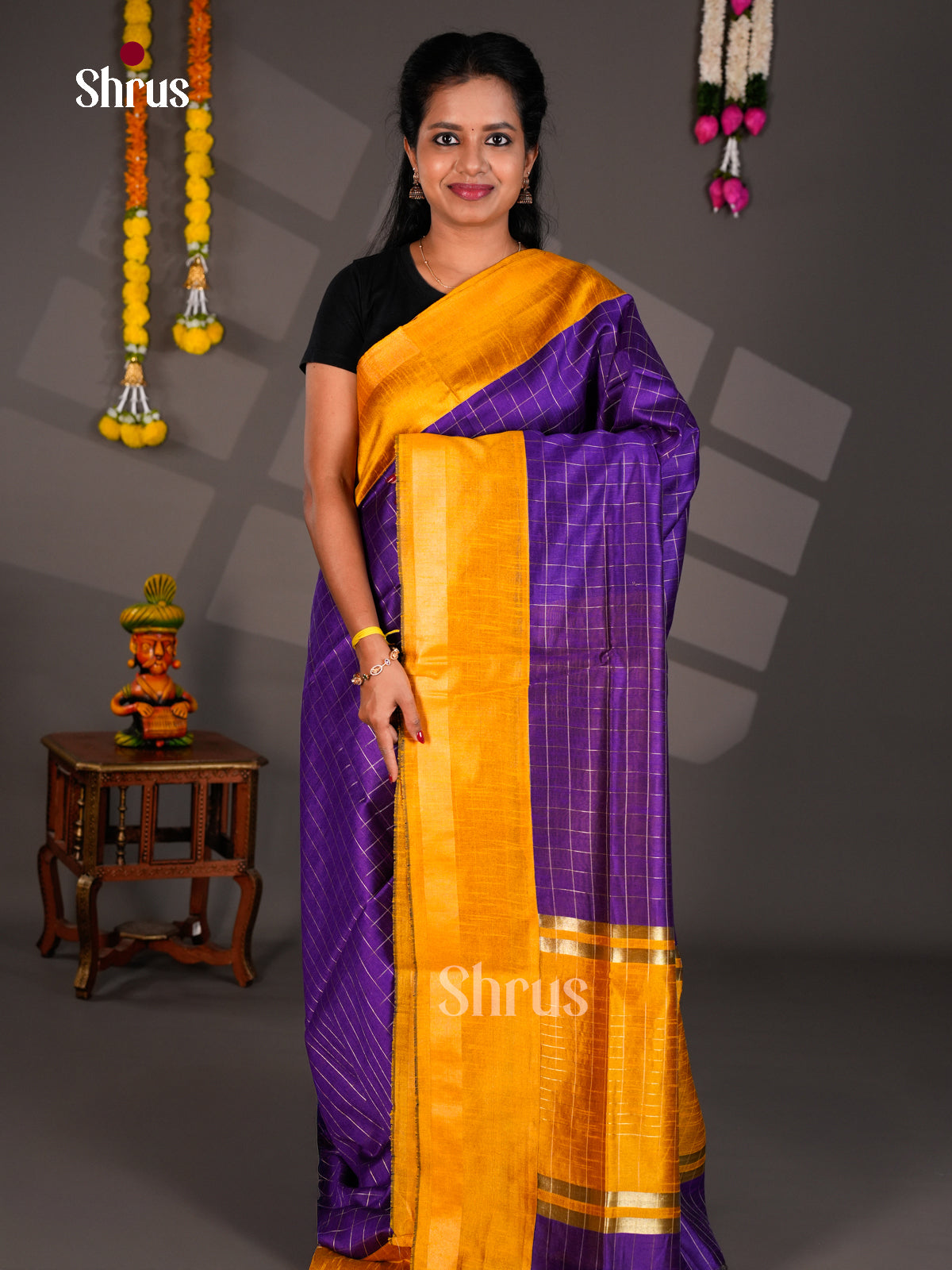 EBS26461 - Semi Rawsilk Saree - Shop on Shrus.com