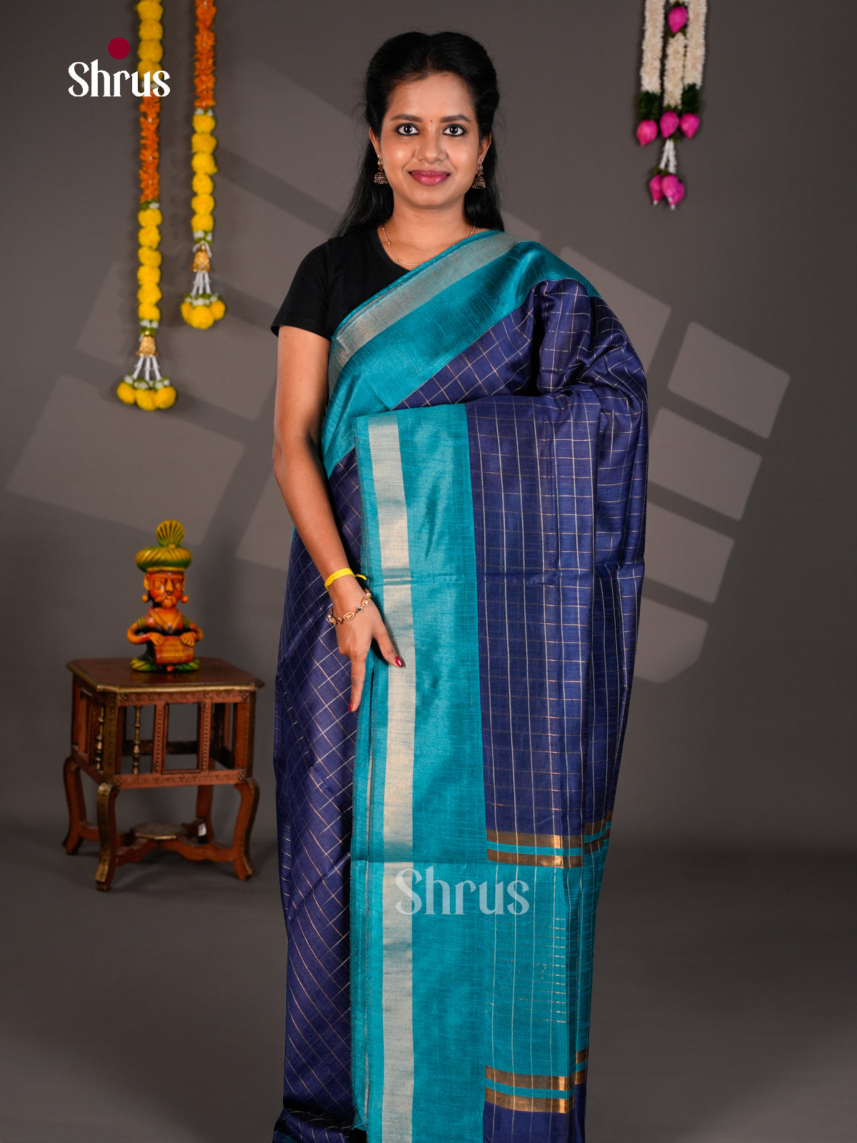 EBS26462 - Semi Rawsilk Saree - Shop on Shrus.com