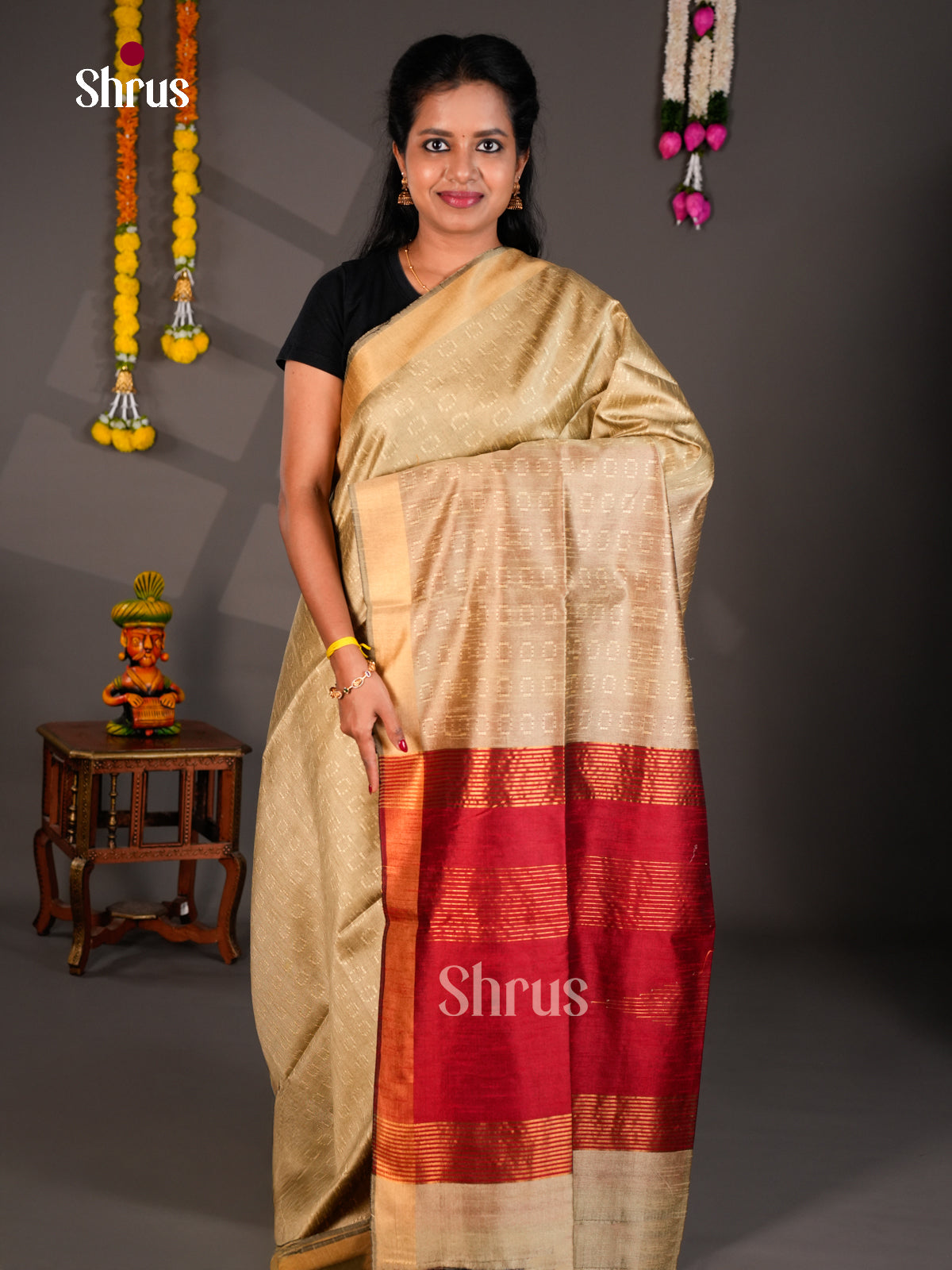 EBS26468 - Semi Rawsilk Saree - Shop on Shrus.com