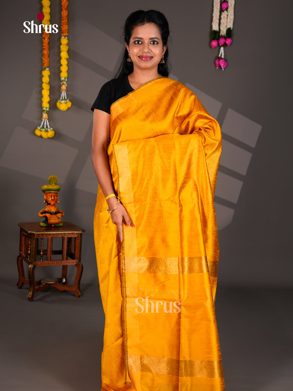 EBS26488 - Semi Rawsilk Saree - Shop on Shrus.com