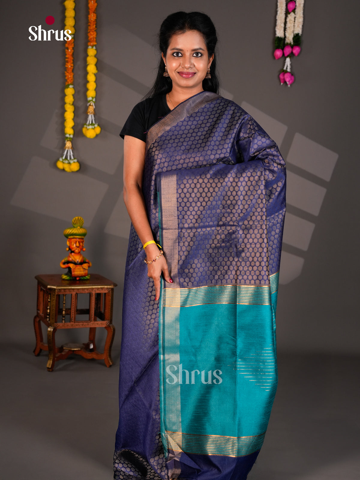 EBS26530 - Semi Rawsilk Saree - Shop on Shrus.com