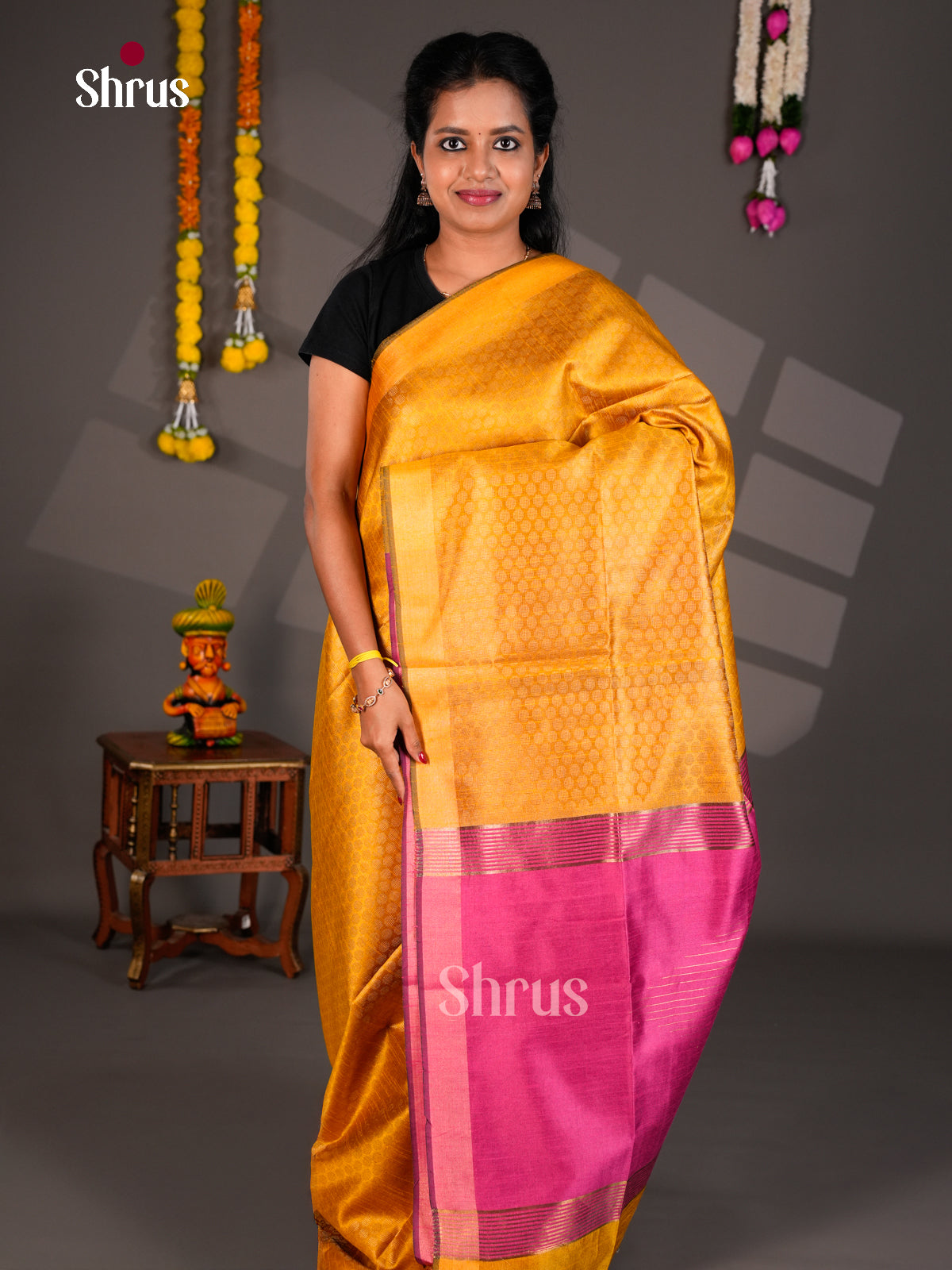 EBS26534 - Semi Rawsilk Saree - Shop on Shrus.com