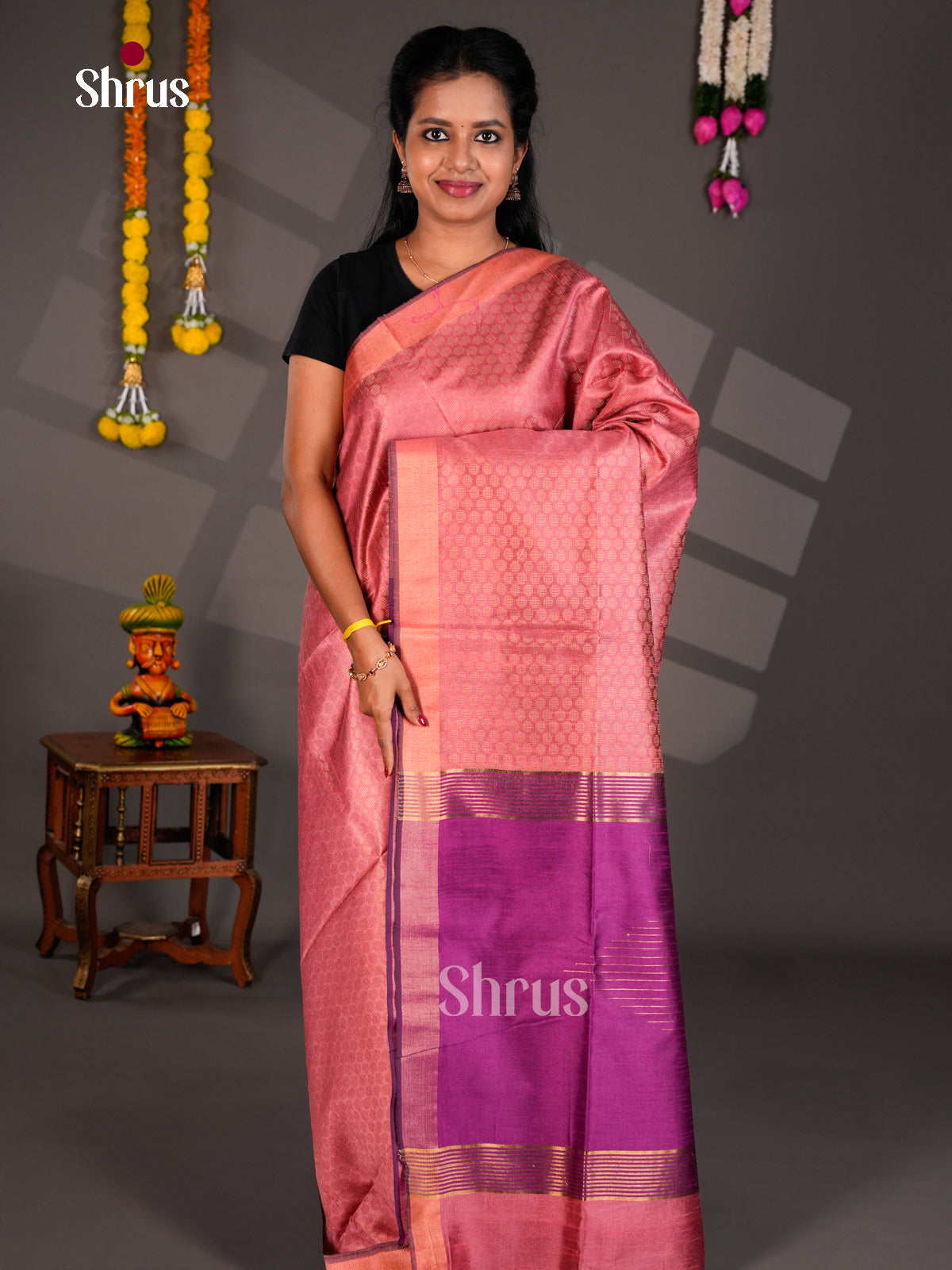 EBS26535 - Semi Rawsilk Saree - Shop on Shrus.com