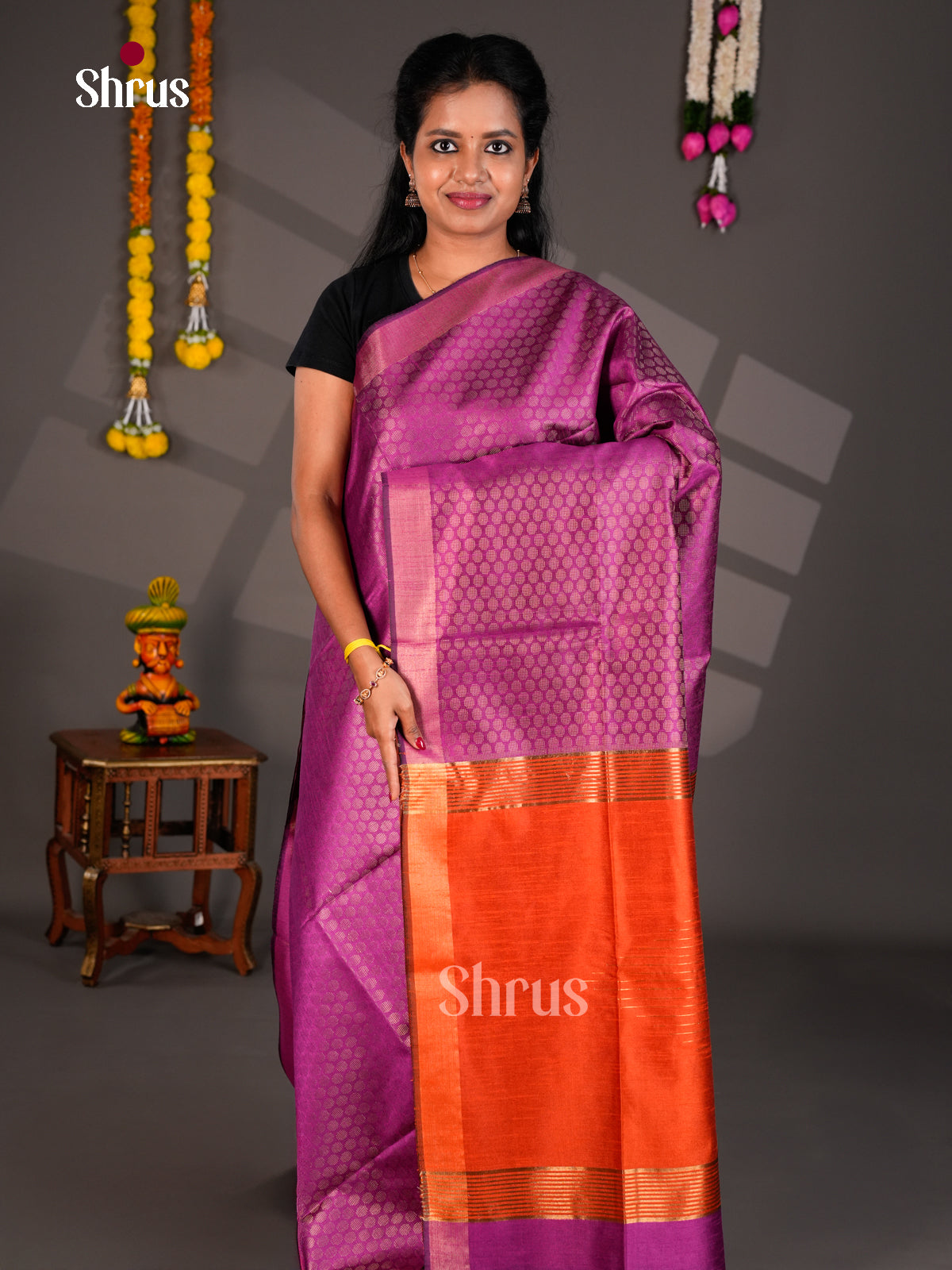 EBS26536 - Semi Rawsilk Saree - Shop on Shrus.com