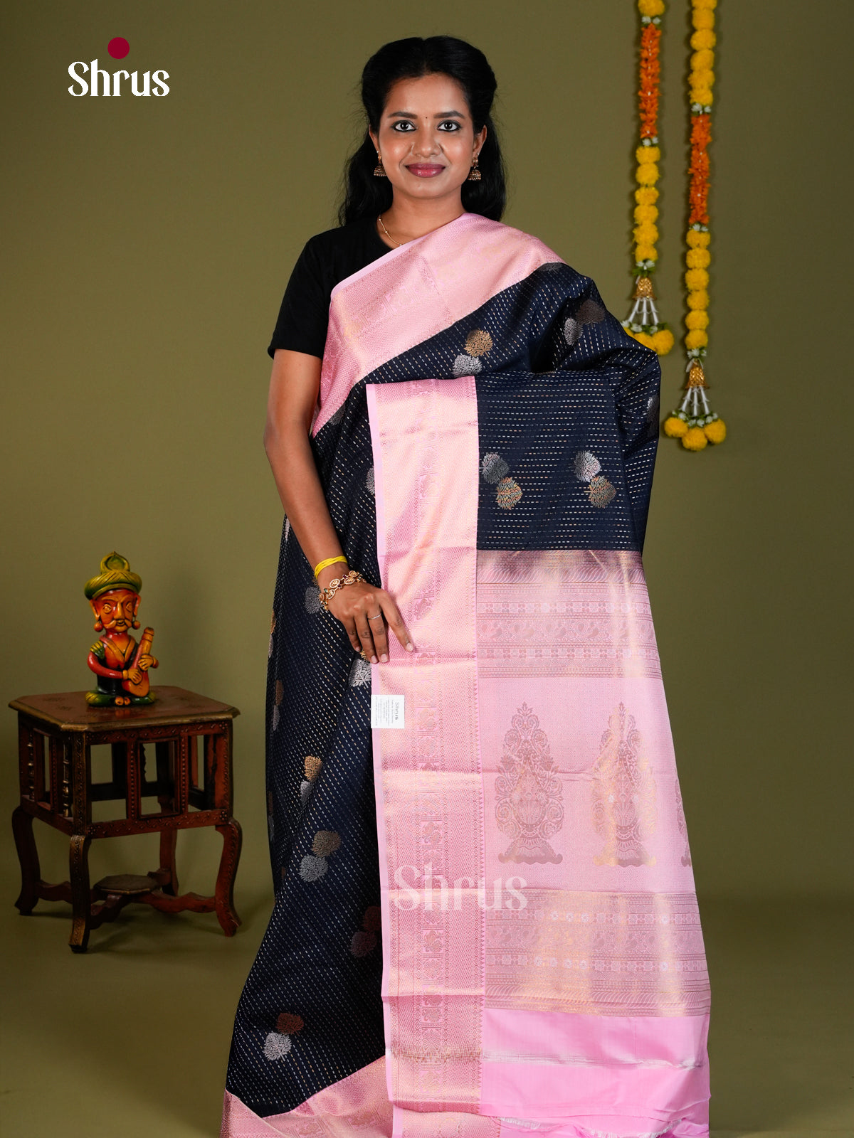 Semi Kanchipuram Saree - EBS26541 - Shop on Shrus.com