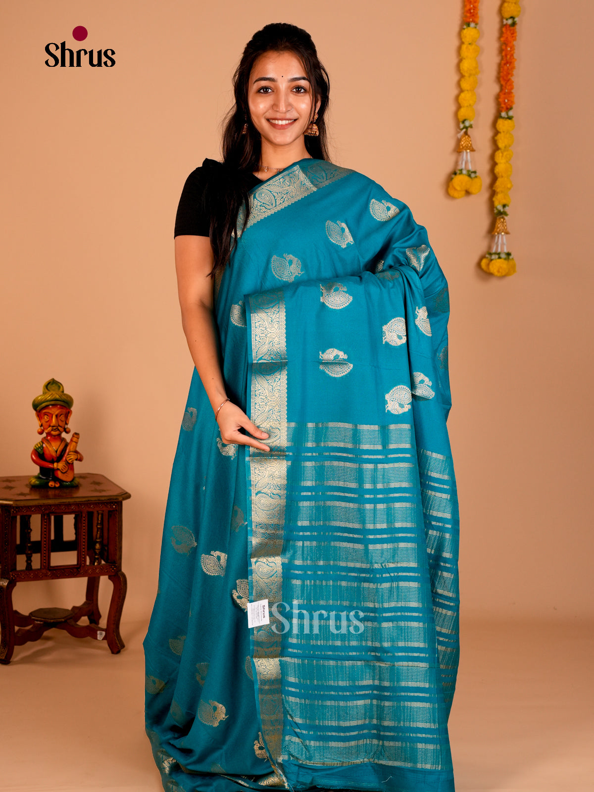 Semi Mysoresilk Saree - EBS28094 - Shop on Shrus.com