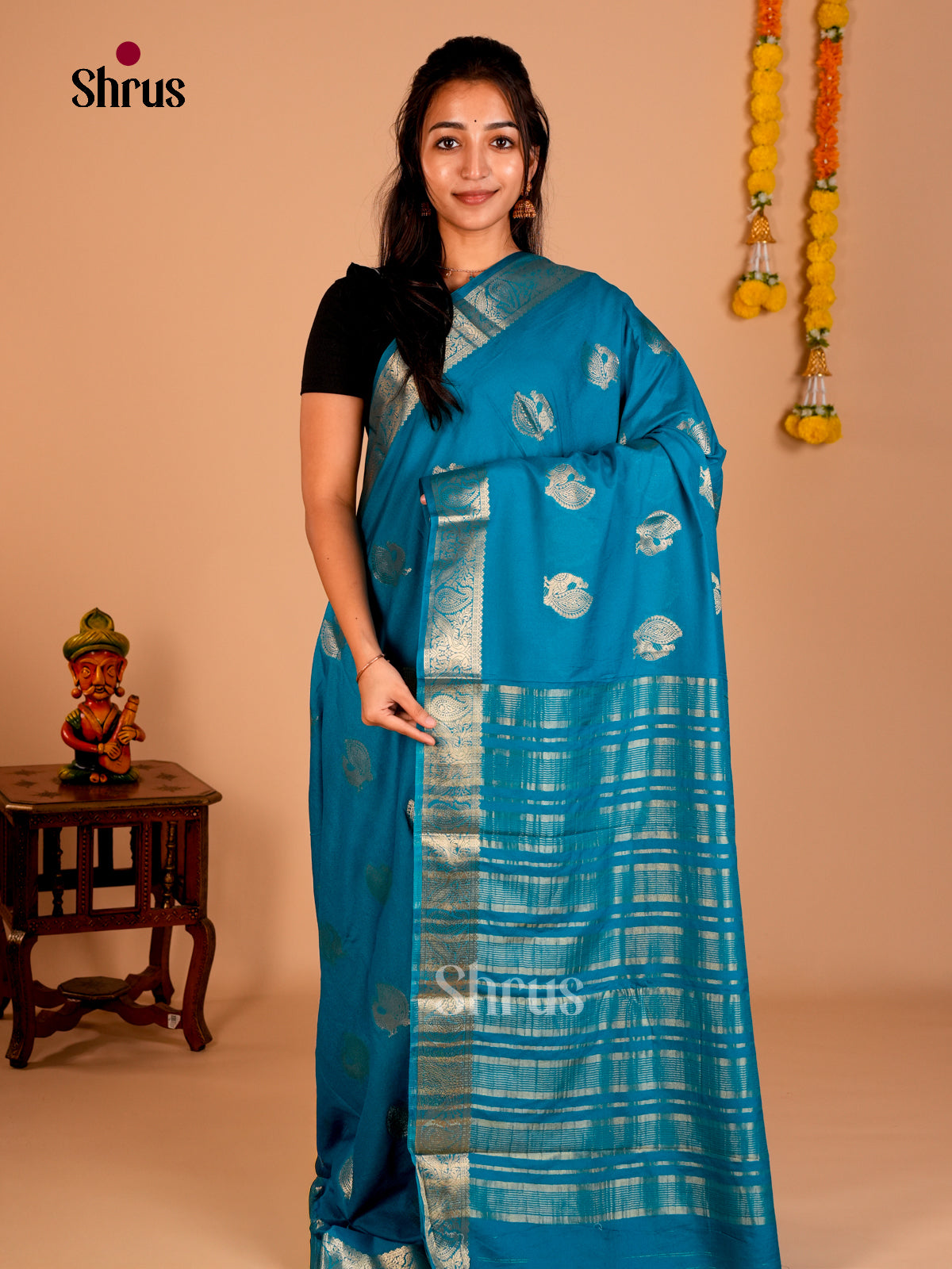 Semi Mysoresilk Saree - EBS28100 - Shop on Shrus.com