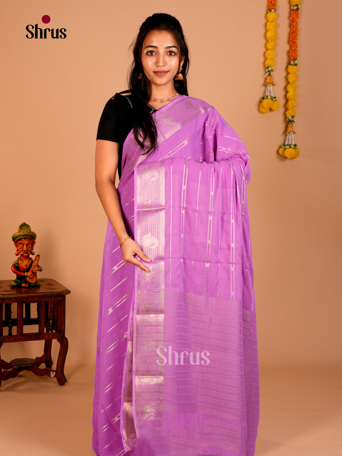 Semi Mysoresilk Saree - EBS28130 - Shop on Shrus.com