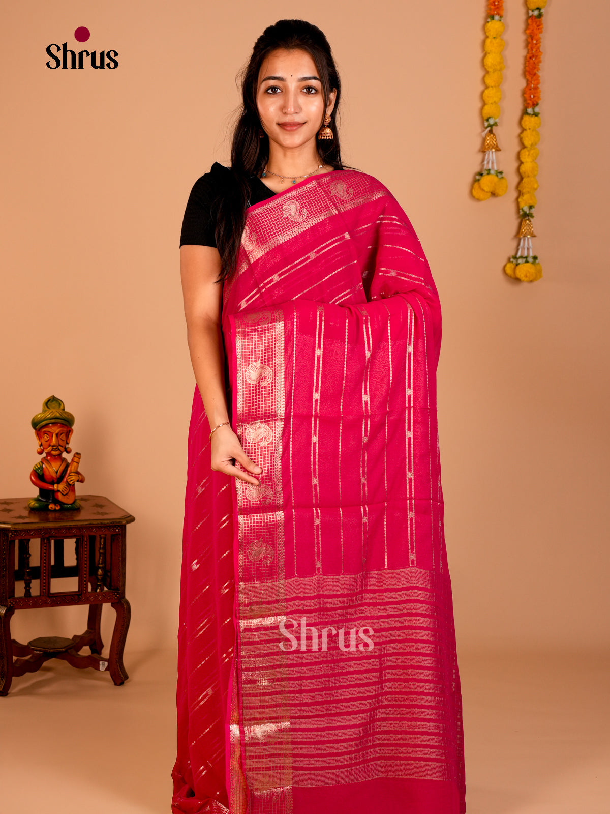 Semi Mysoresilk Saree - EBS28134 - Shop on Shrus.com