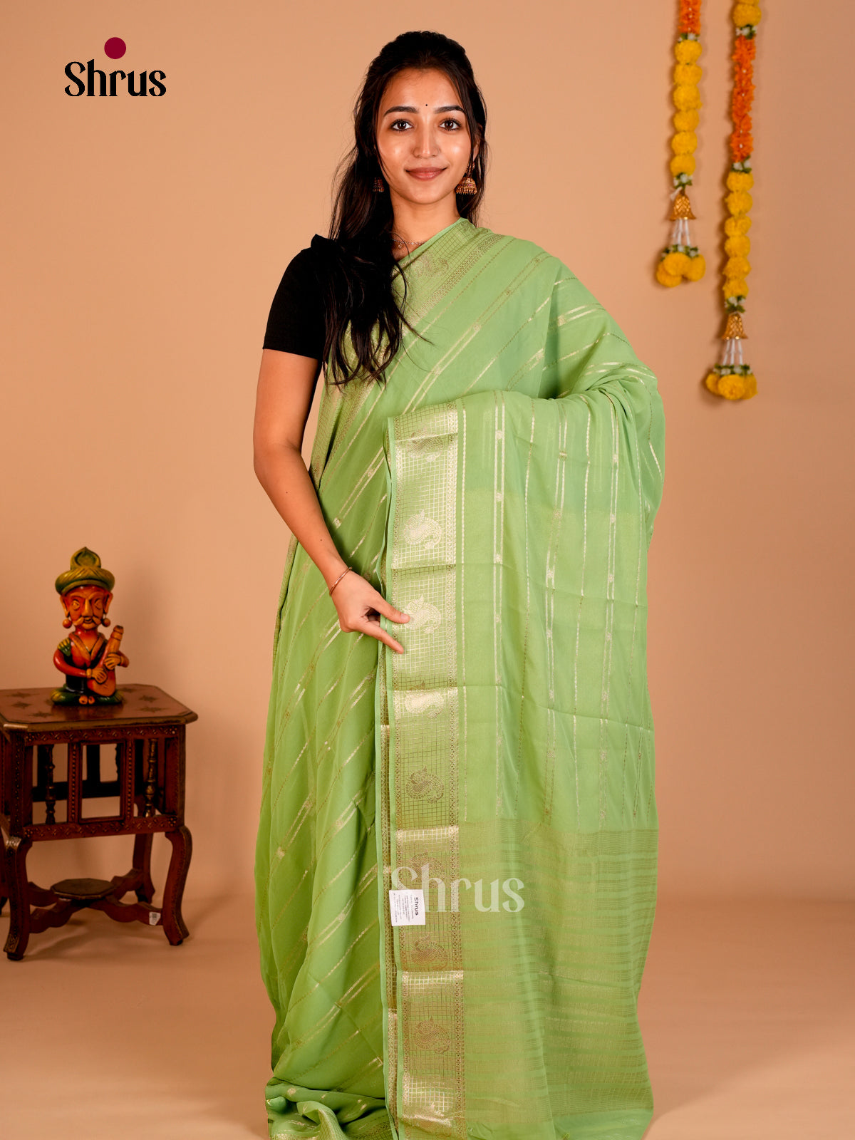 Semi Mysoresilk Saree - EBS28137 - Shop on Shrus.com