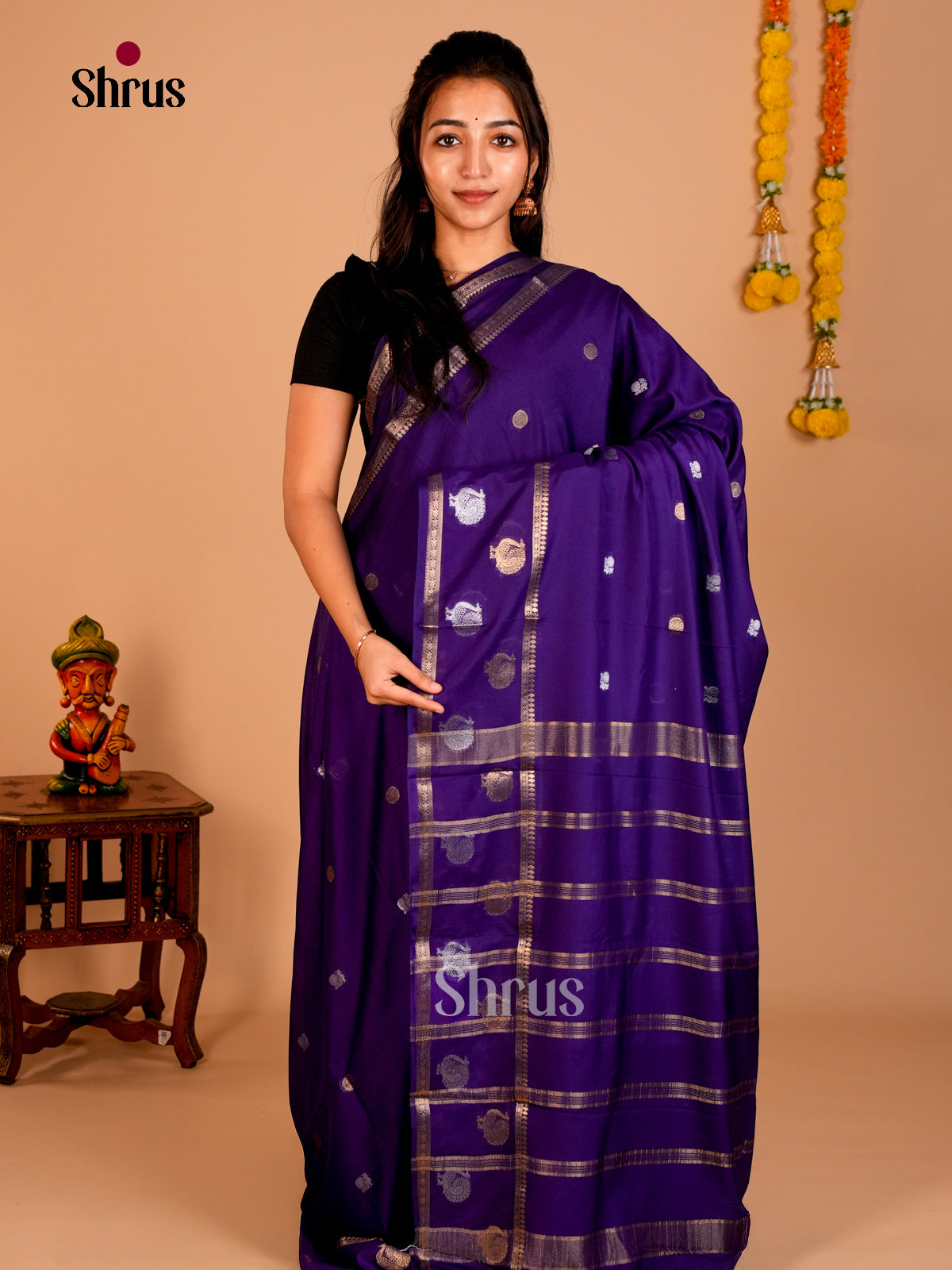 Semi Mysoresilk Saree - EBS28208 - Shop on Shrus.com
