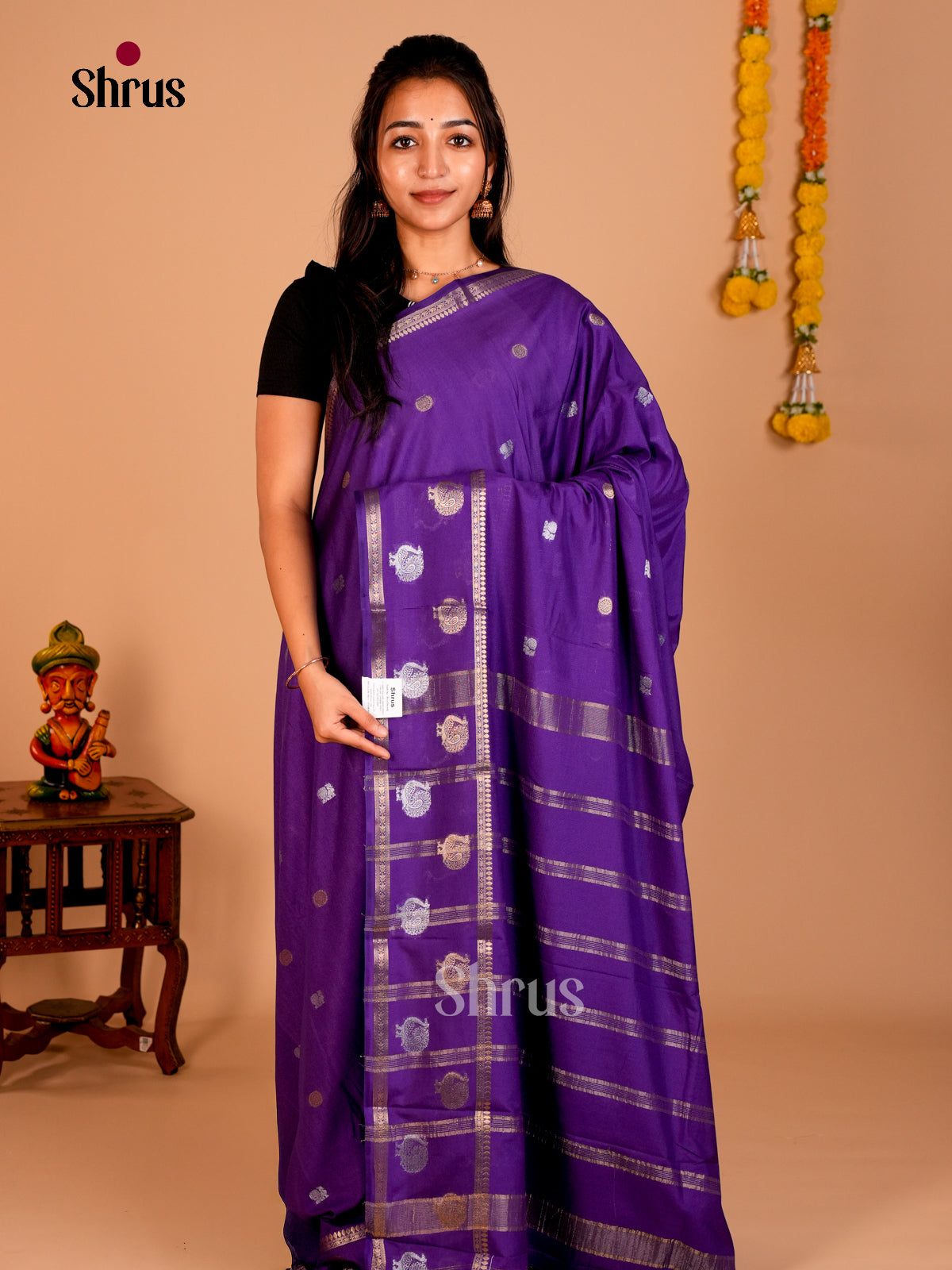 Semi Mysoresilk Saree - EBS28219 - Shop on Shrus.com